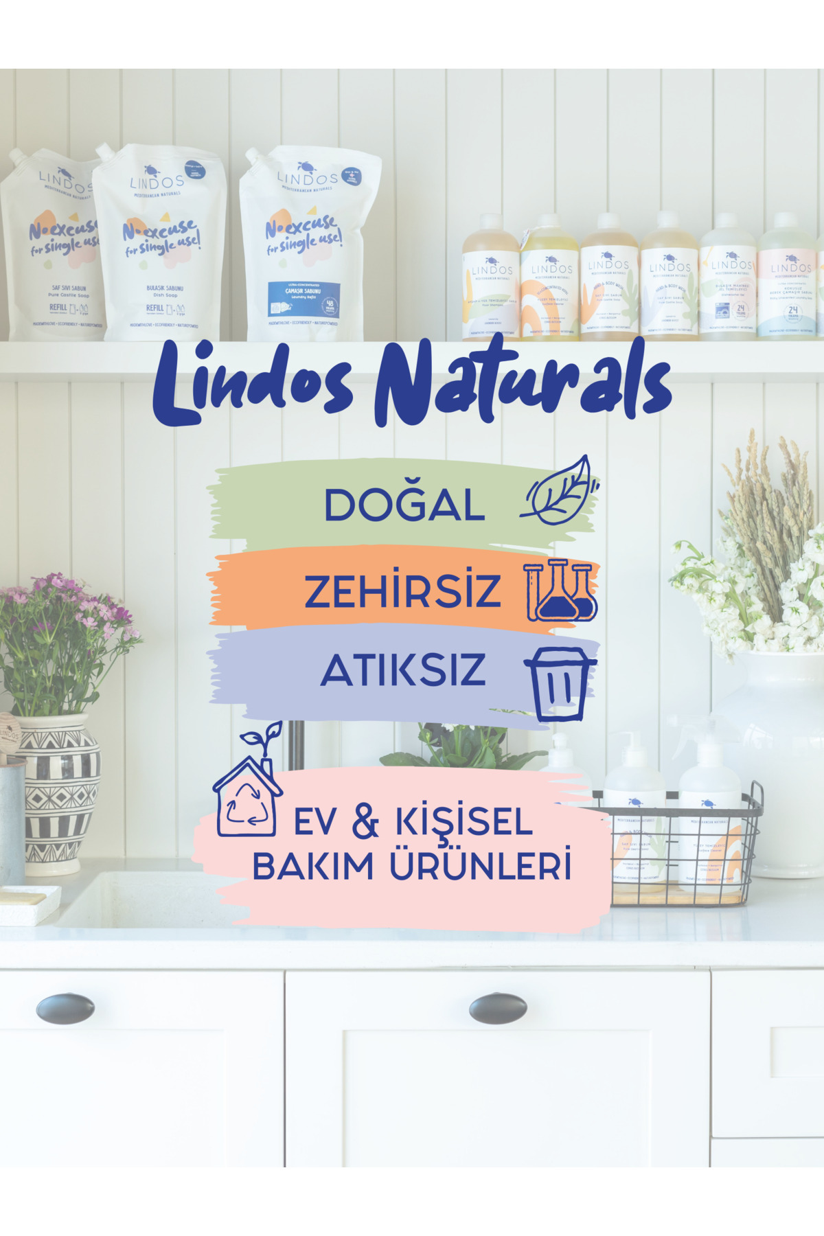 Lindos Doğal Elde Bulaşık Deterjanı %100 Bitkisel Güçlü Lavanta Yağlı 1200 ml fotoğrafı 5 (önizleme)