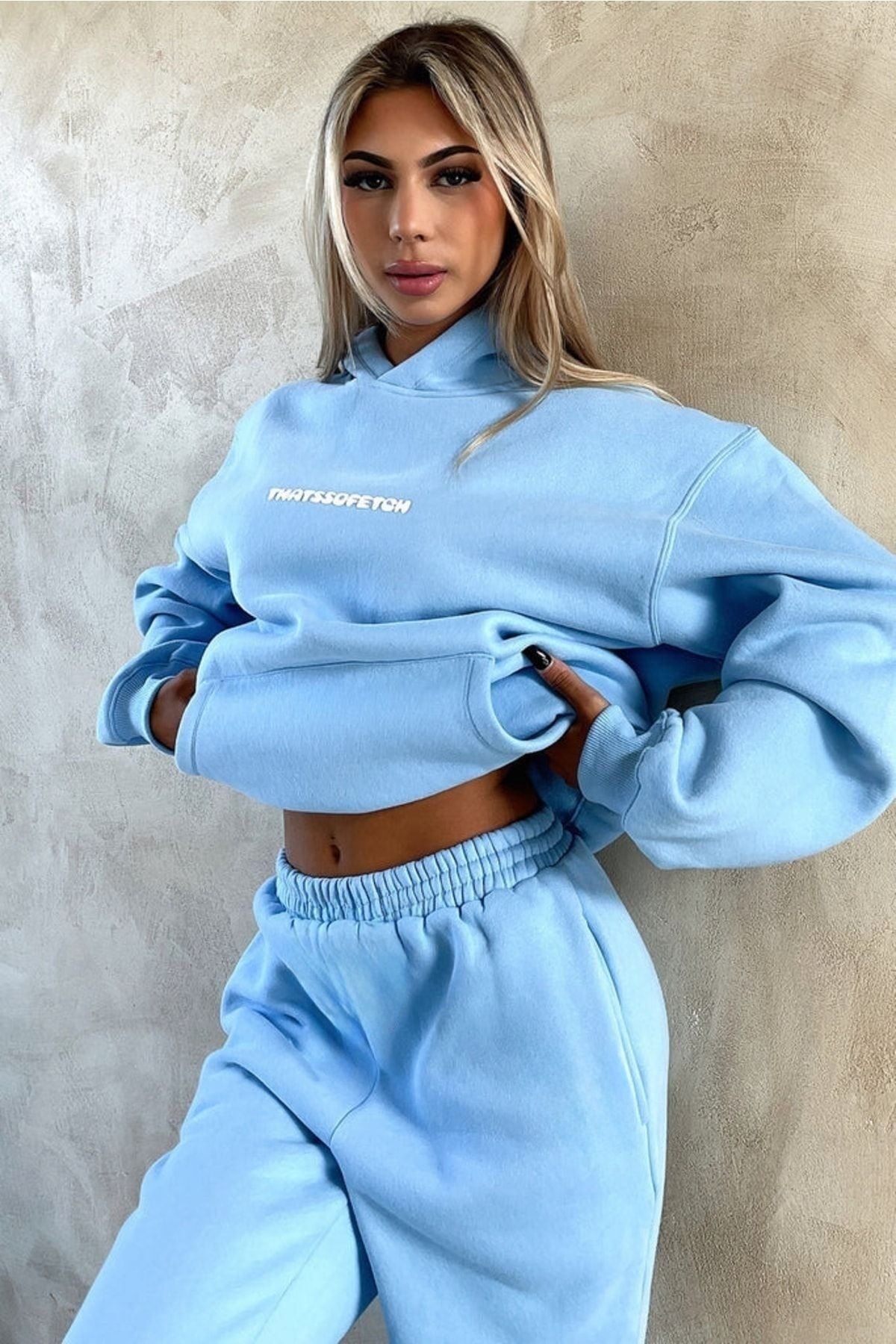 CLAYES-Baby Blue That So Fetch tepláková souprava - oversize mikina s potiskem 2