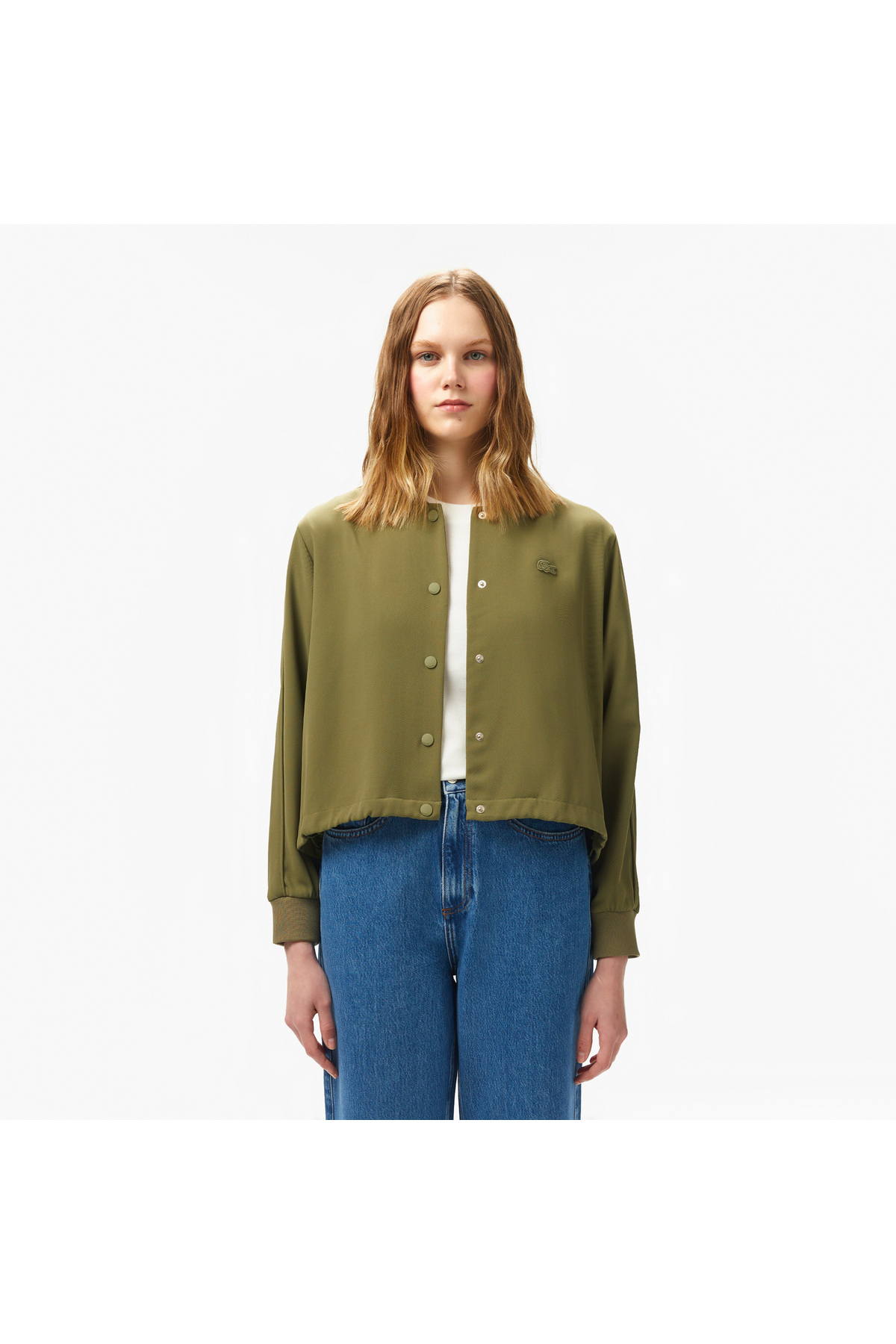 Kadın Regular Fit Hakim Yaka Haki Gömlek