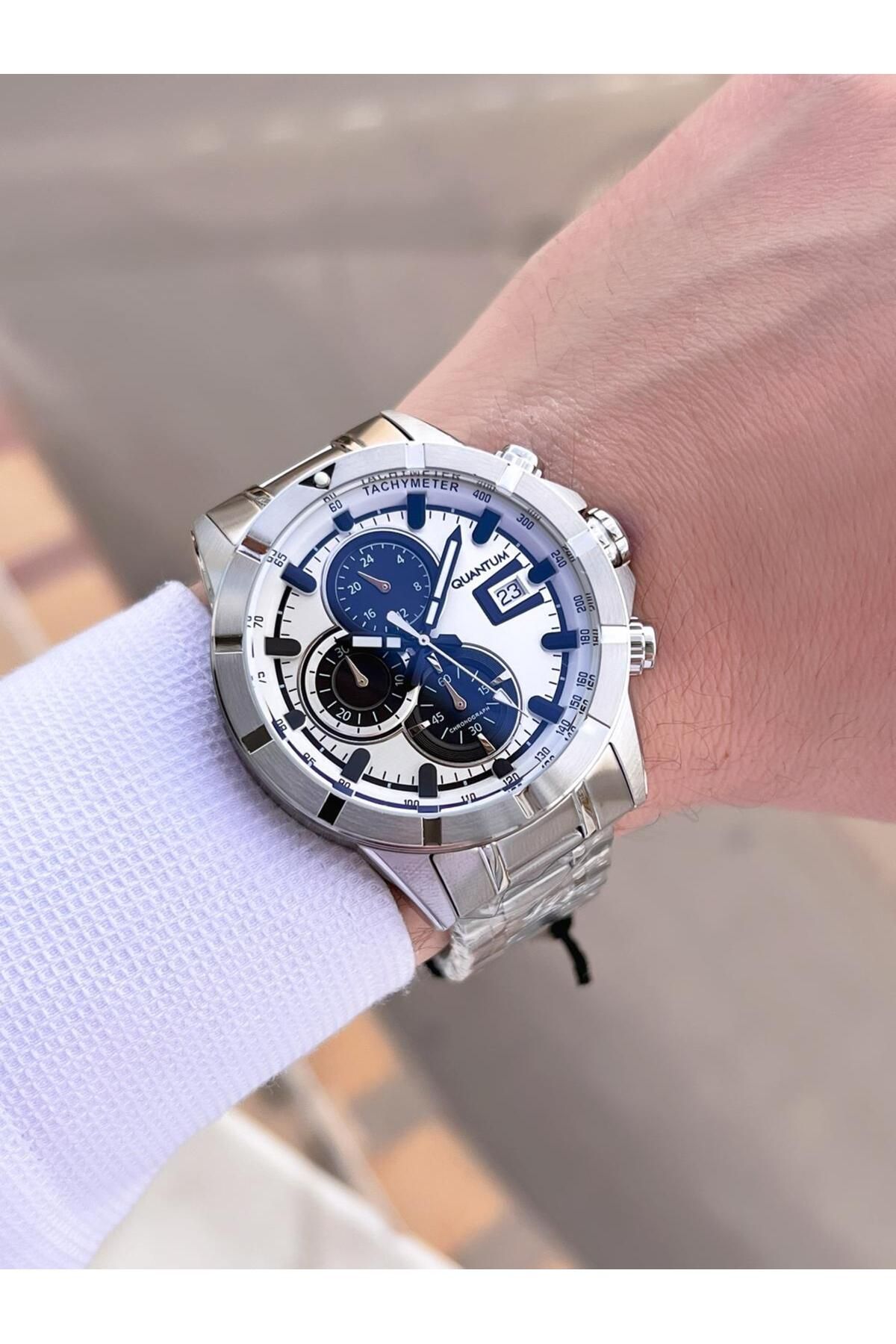 Quantum-Steel Cord Inner Dial Functions Active 10 Atm Men Wristwatch Eq.1067.330 2