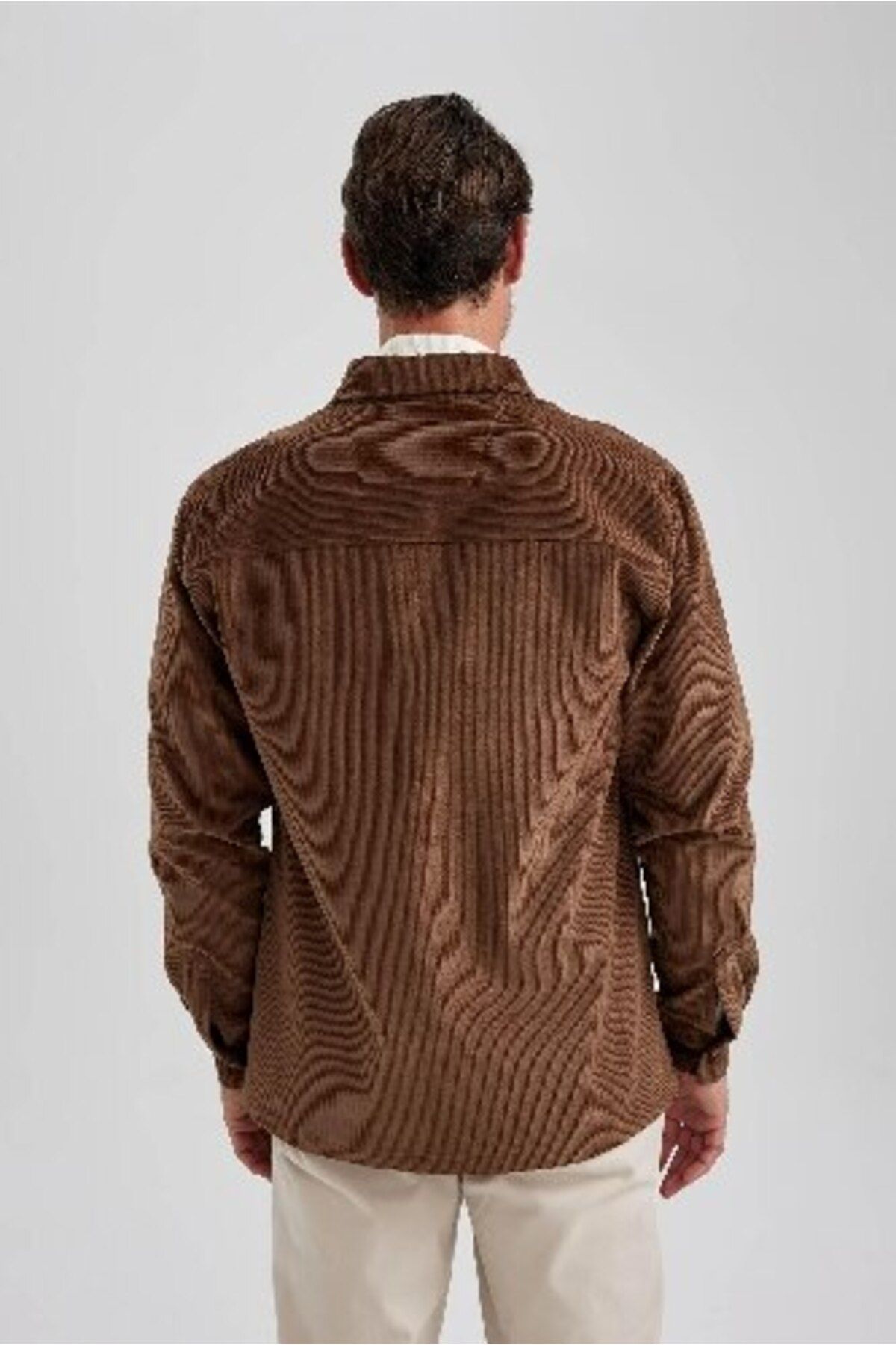 DeFacto-Cord-Langarmshirtjacke mit normaler Passform und Polokragen A7978ax23au 8