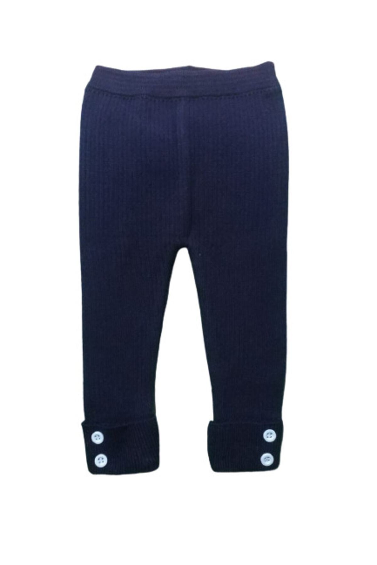 gogo bici Düğme Detaylı Fitilli Bebek Triko Tayt fotoğrafı 2 (önizleme)