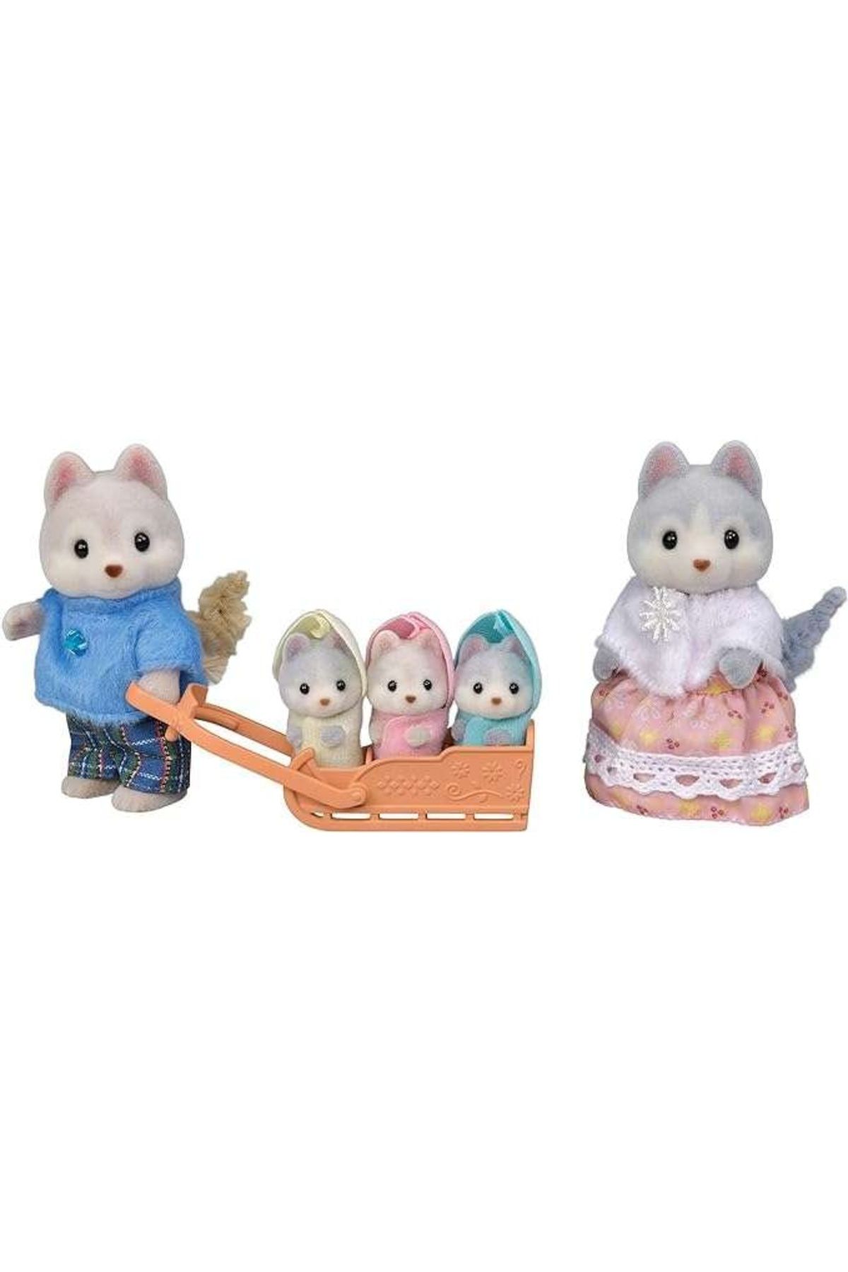 Epoch Figurine Sylvanian Families - Familia Catelusilor Husky - One Size
