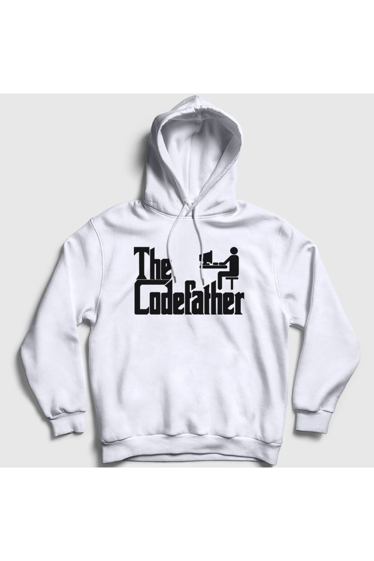 Presmono-Unisex Λευκό Φούτερ με κουκούλα The Codefather Software Developer Coder Hacker 530117 ττ 1