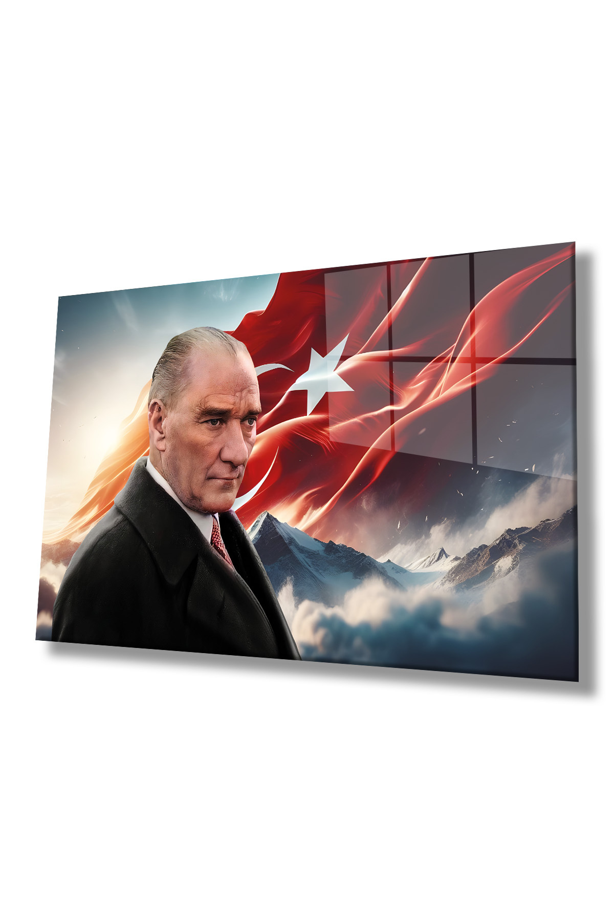 Türk Bayrağı Ve Atatürk Cam Tablo-3