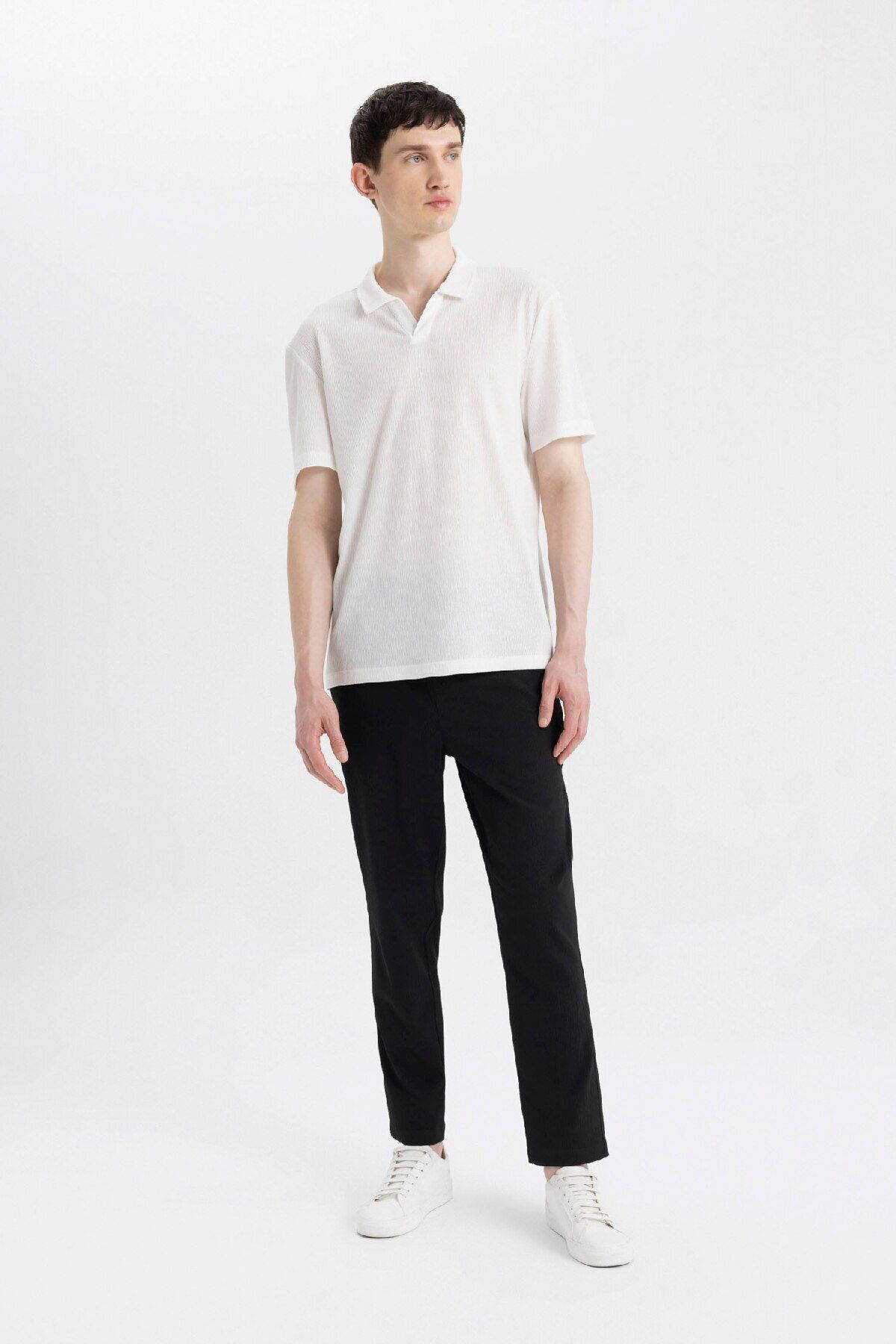 DeFacto-Slim Fit Slim Fit Short Sleeve Polo T-Shirt W9274Az24Sm 3