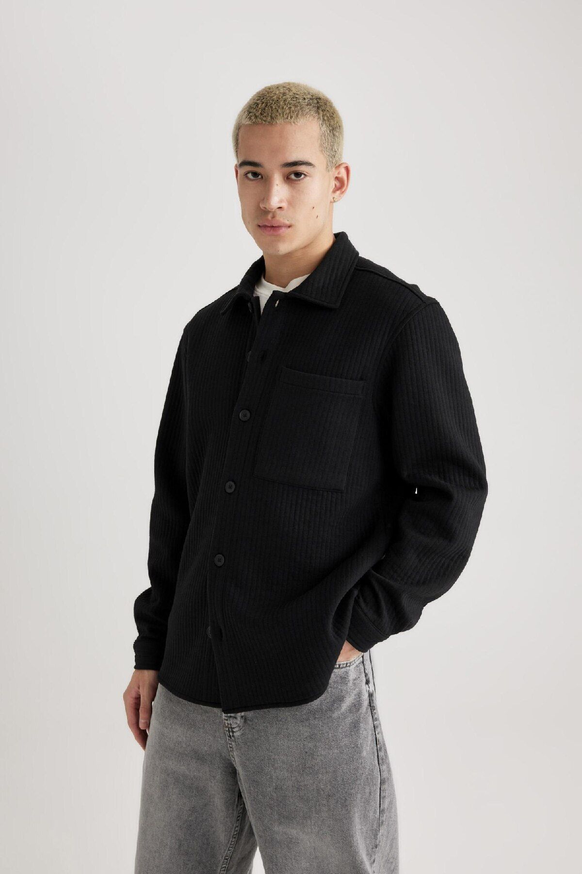 DeFacto-Gesteppte Hemdjacke mit langen Ärmeln und normaler Passform - B5935ax24sp 7