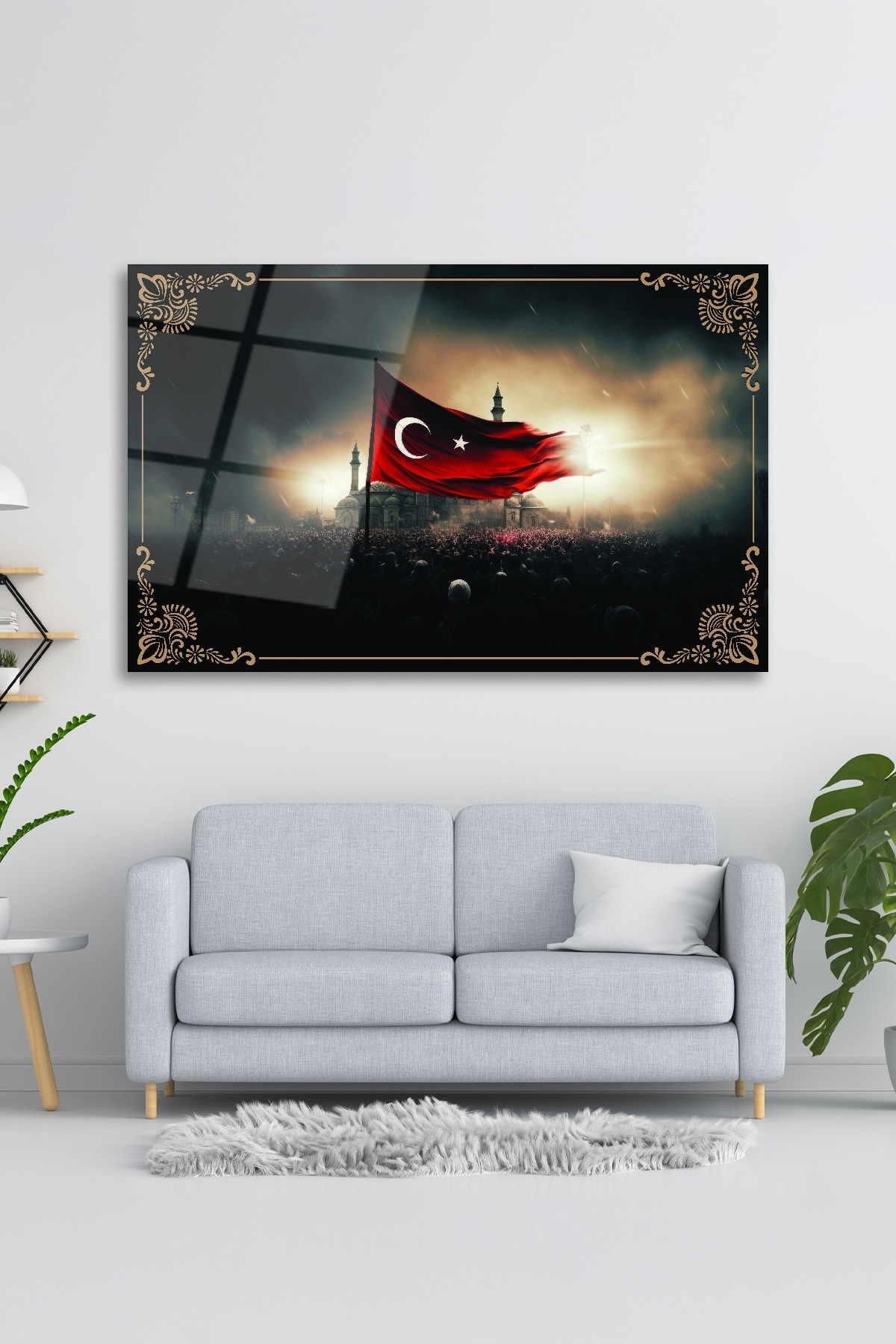 Türk Bayrağı Cam Tablo görsel 3