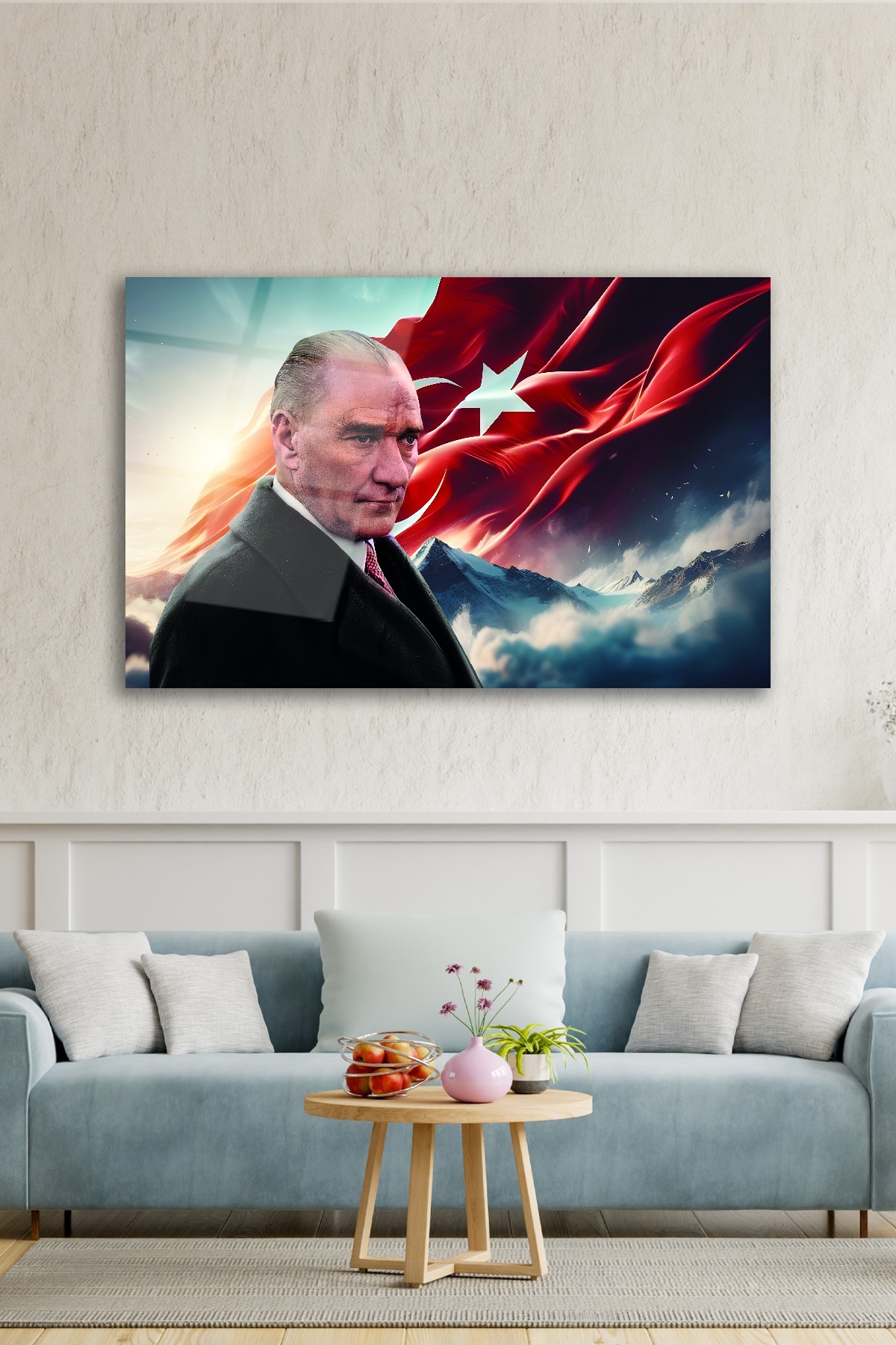 Türk Bayrağı Ve Atatürk Cam Tablo-3 görsel 4
