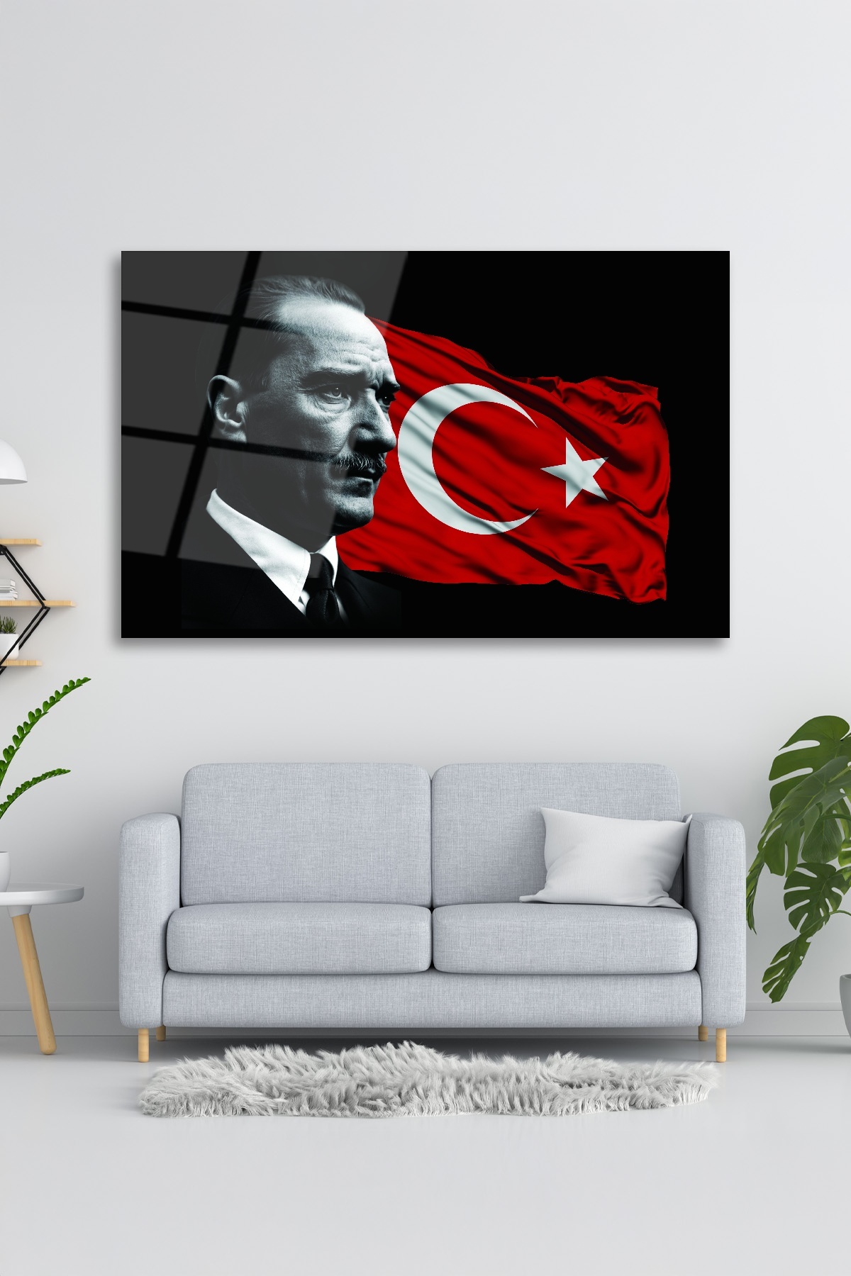 Türk Bayrağı Ve Atatürk Cam Tablo-6 görsel 3