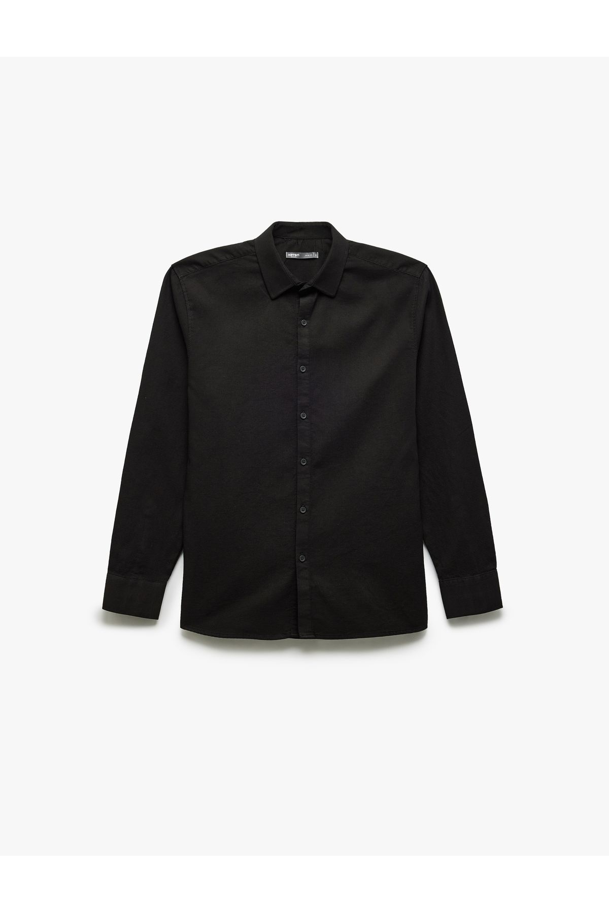 Koton Yeni Sezon Pamuklu Slim Fit Uzun Kollu İtalyan Yaka Gömlek