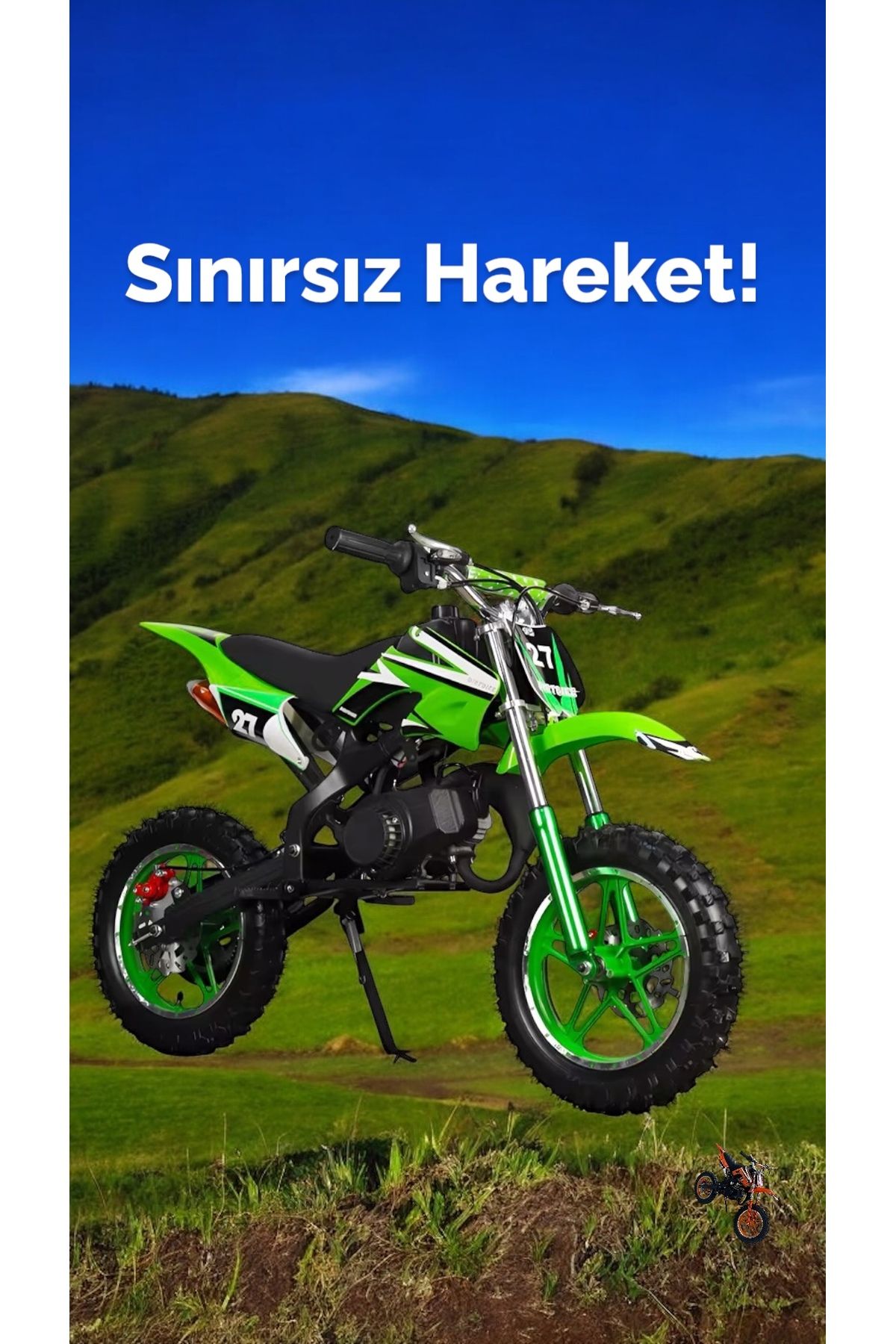 ARAS Mazakin 49 Cc Benzinli Çocuk Cros Motoru Mekanik Disk Fren 5-13 Yaş