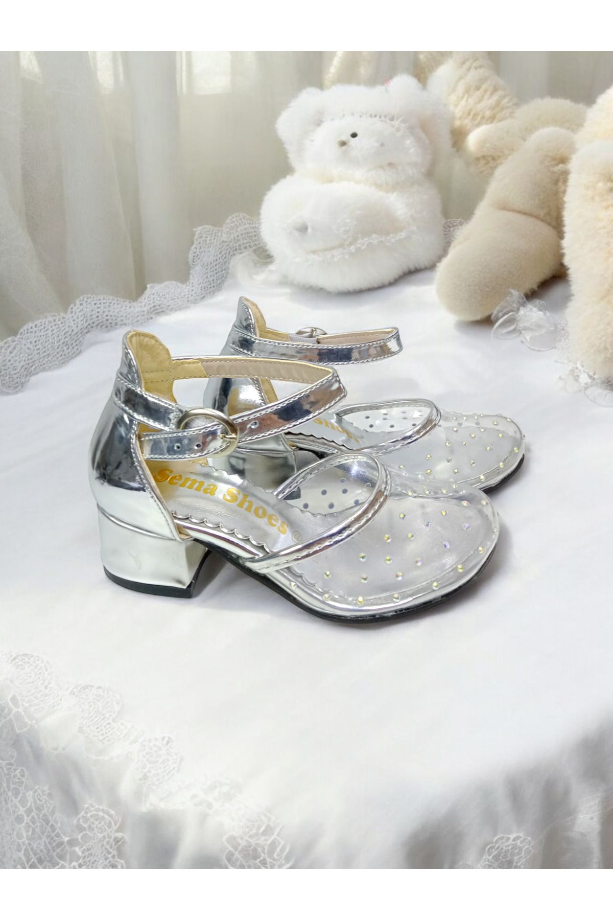 pediashoes-Cinderella Transparent Heel Shoes, Girl's Heel Shoes 3