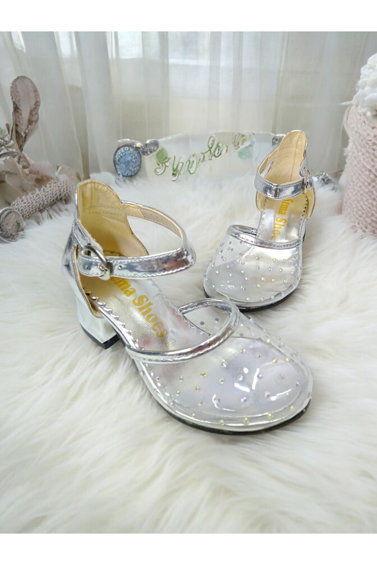 pediashoes-Cinderella Transparent Heel Shoes, Girl's Heel Shoes 2