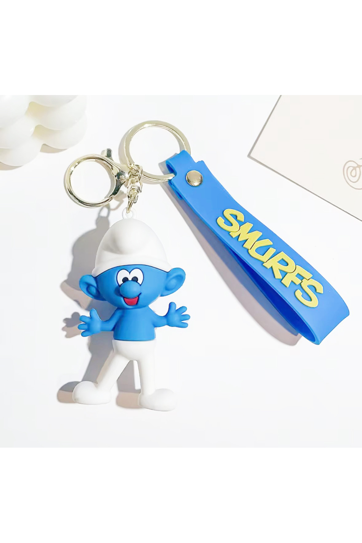 Sensoria-Decorative Smurfs Keychain and Bag Accessory 3D Keychain Silicone Large Size Smurf Smurf 2
