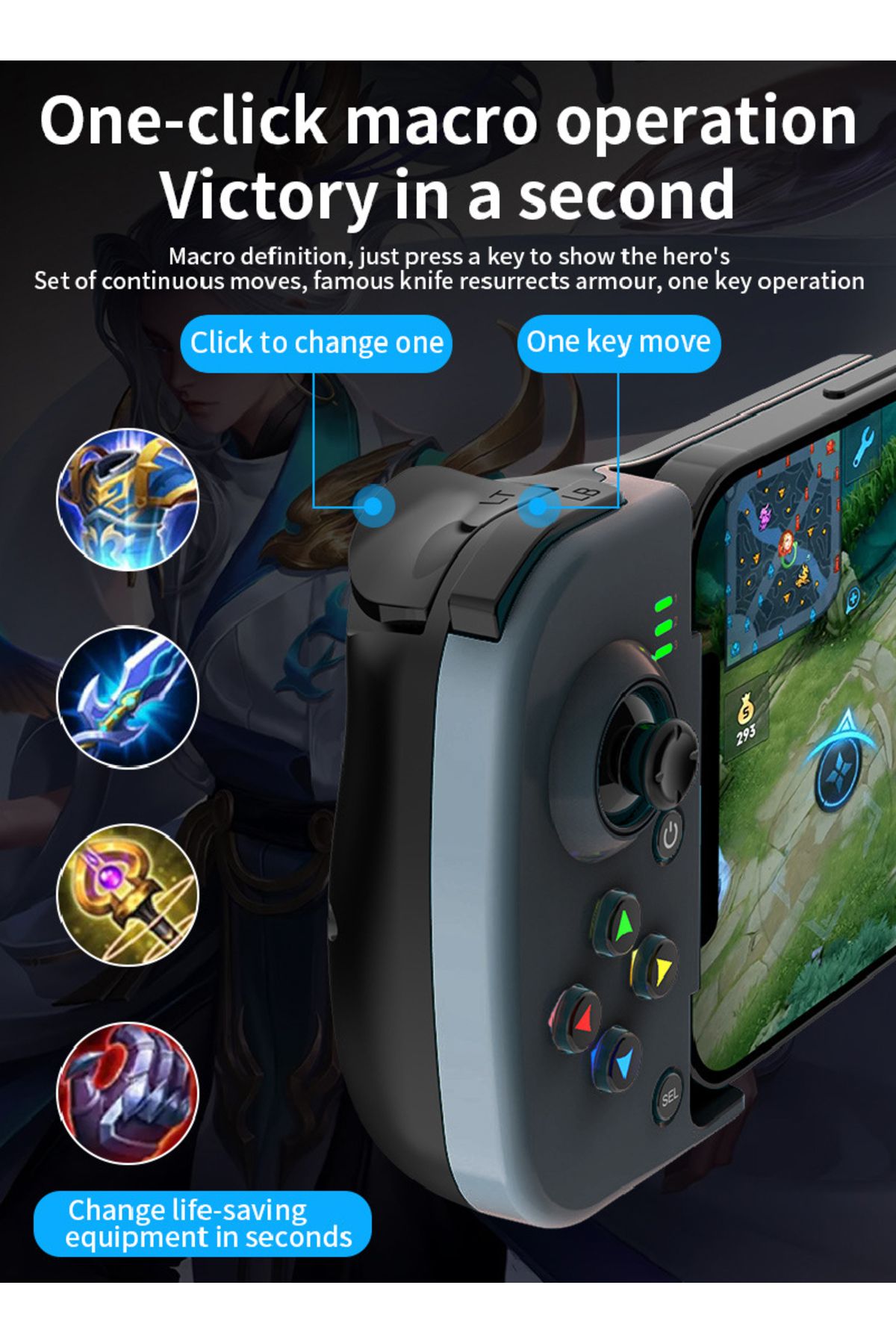 FlashHawk-D3 Mobile Game Controller Gamepad for iPhone iOS Android PC PS4 Switch 3