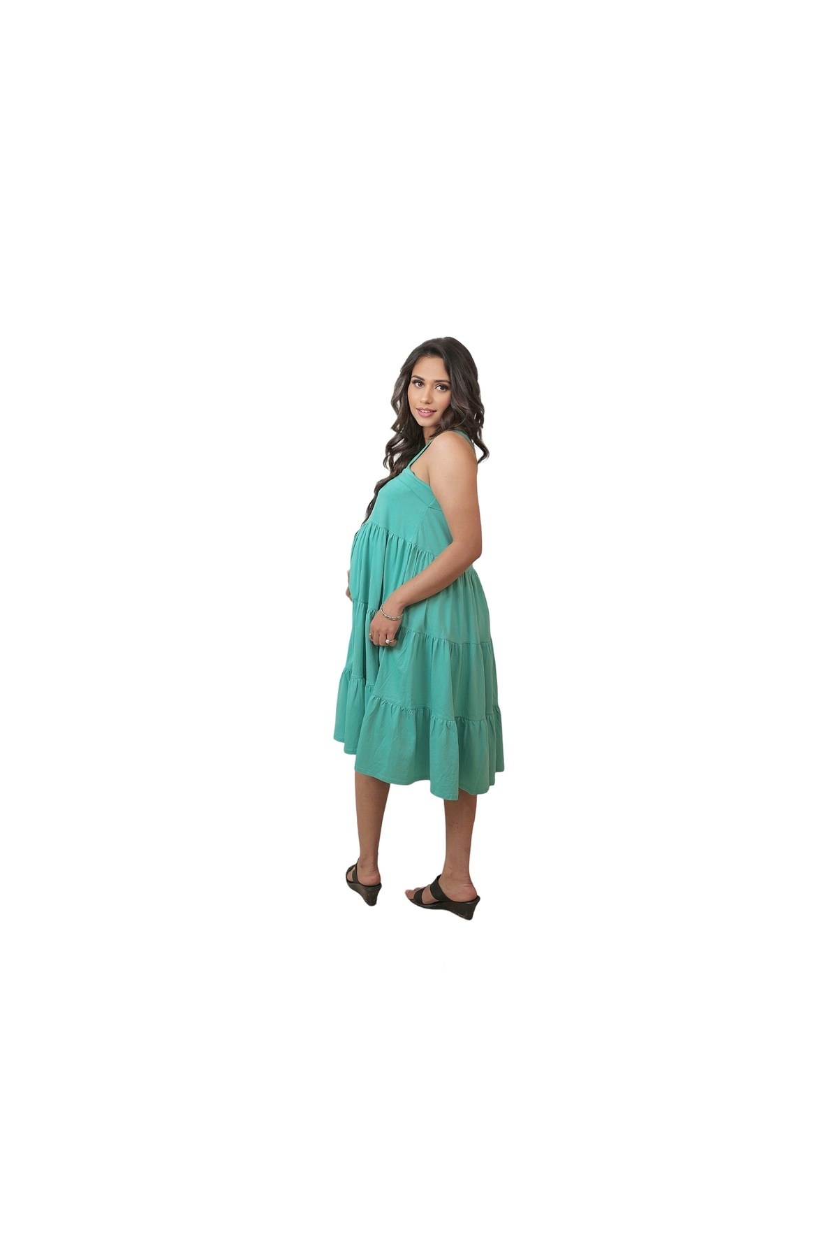 Tummy-- Organic cotton broad strap maternity dress 4