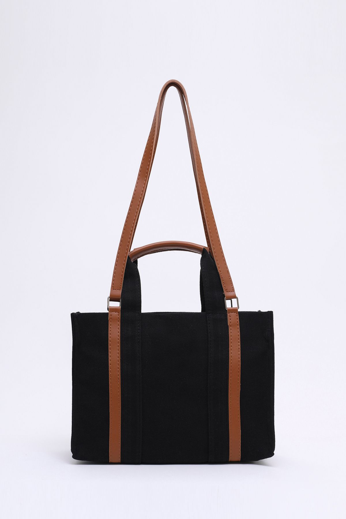 SHAKA-Black Shk170 Canvas, Single Compartment, Inner Pocket, Lined, Hand, Arm and Shoulder Bag with Femuar 4