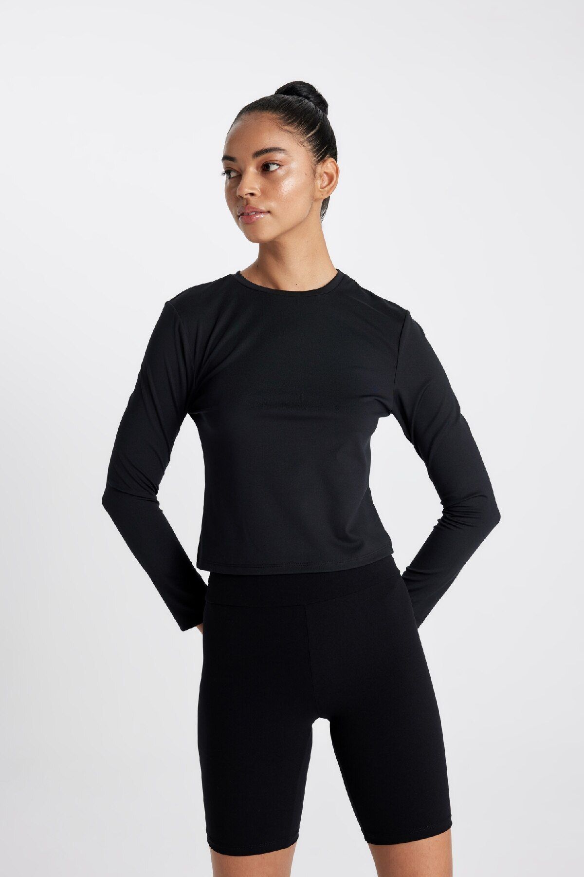 DeFacto-DeFactoFit Biker - Sport Tights B9547AX24SM, Taillennaht 3