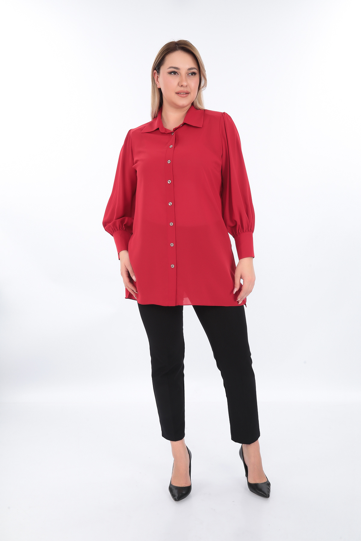 KİFAYET-22553 Polo Neck Long Sleeve Long Tina Shirt (R) (C102) 4