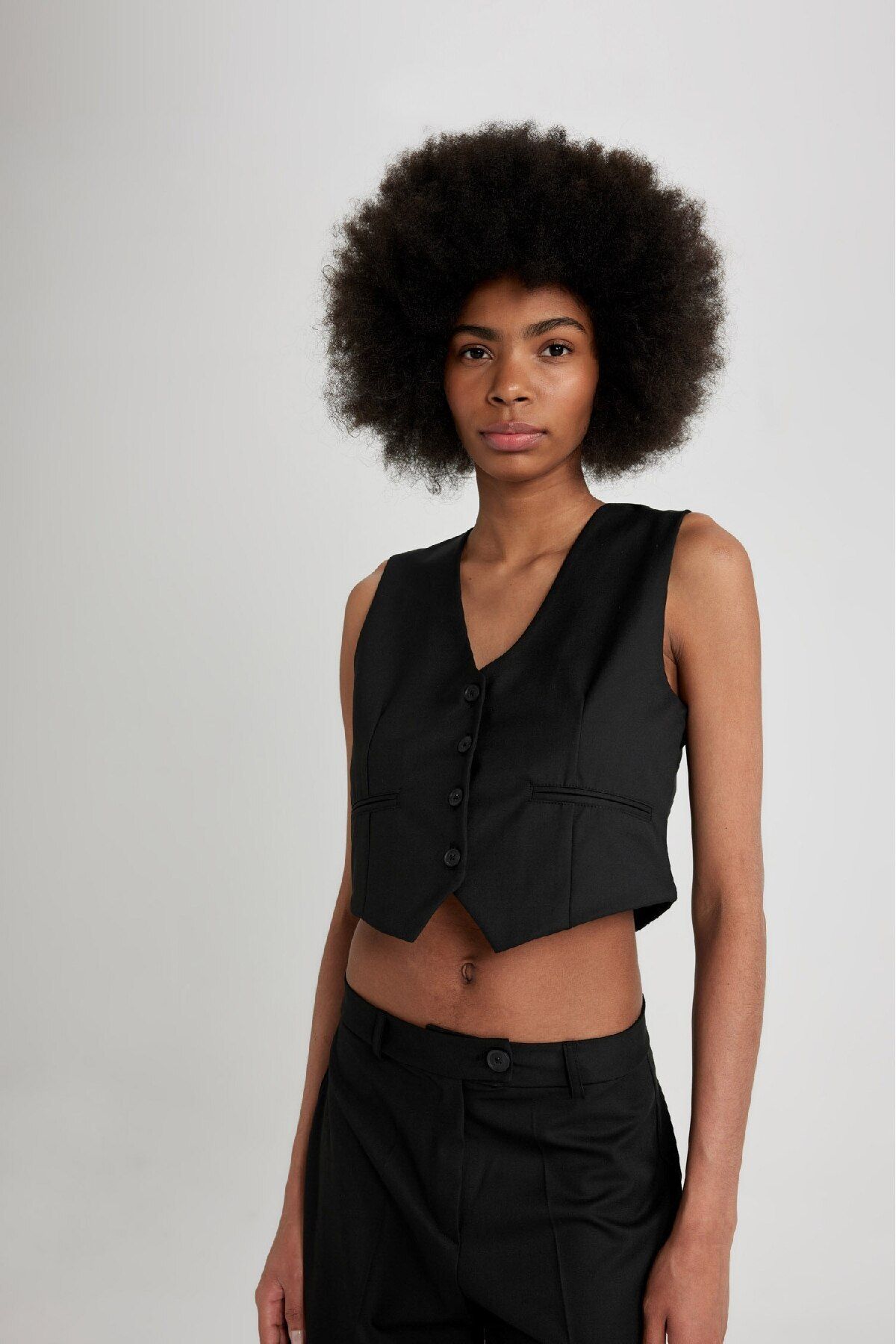 DeFacto-Basic Plain Blazer Vest with Regular Fit Buttons C1702Ax24Sp 3