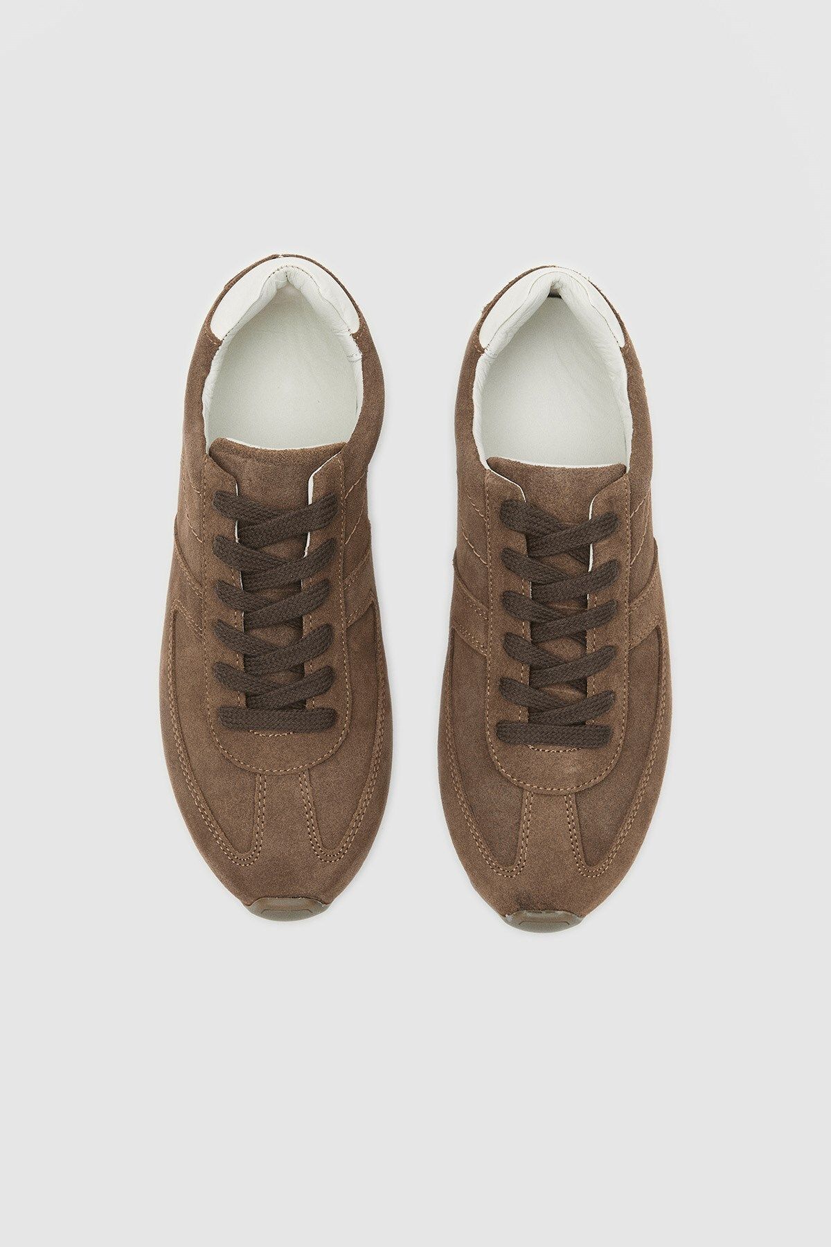 Seniorah-Tan Real Leather Suede Women's Sports Shoes 4