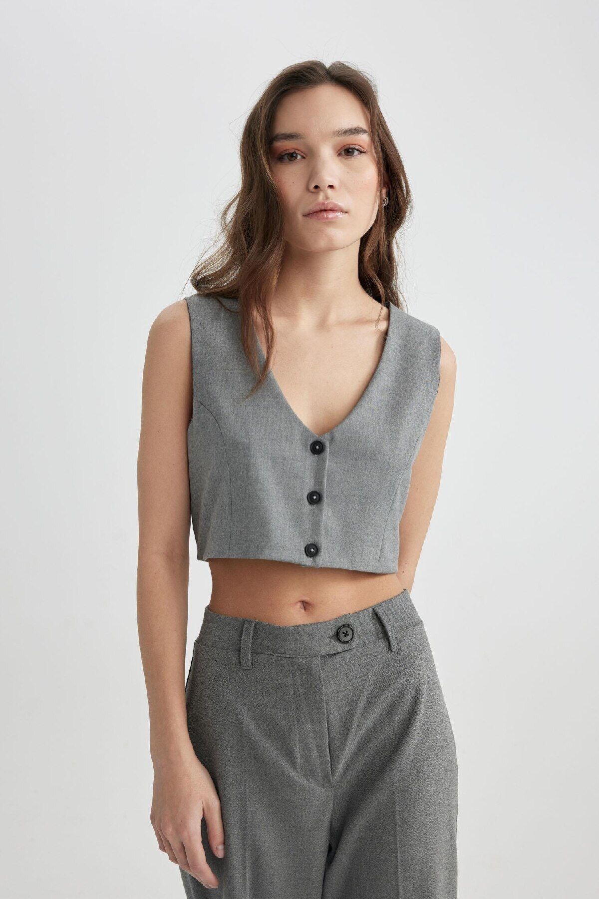 DeFacto-Crop Blazer Vest C2574ax24sp 4
