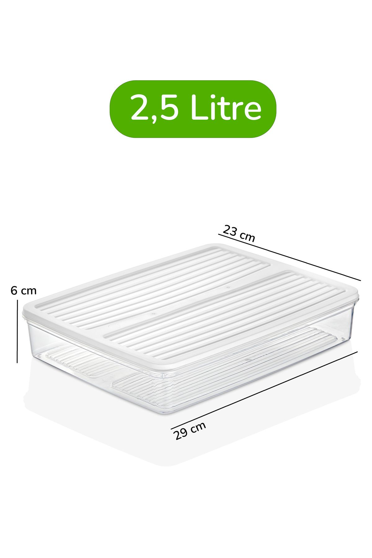 Ayshe Home Concept-9-Piece Storage Container, Microwave Compatible Food Storage Container White-Anthracite 3 X 2500 ml - 6 X 1000 ml 2