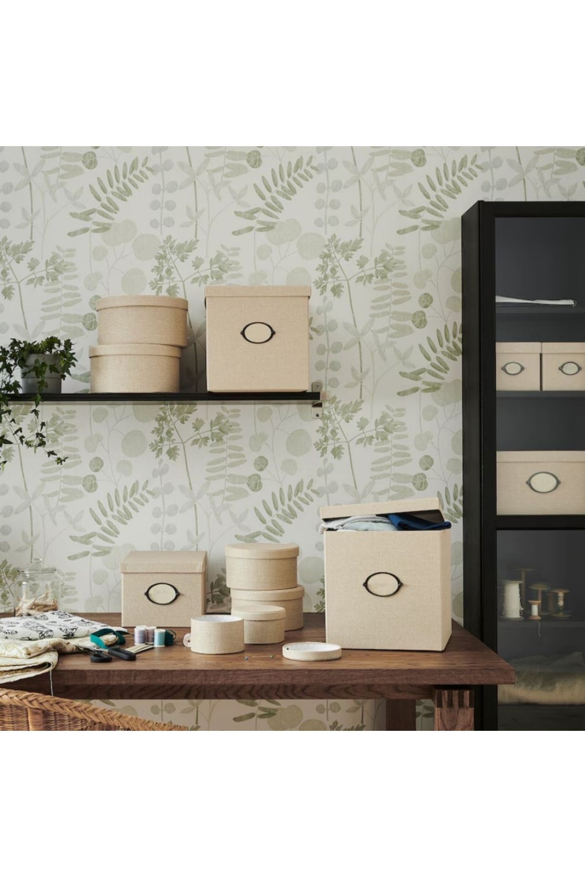 IKEA-KVARNVIK Storage Box with Lid, Beige, 25x35x20 cm – Stylish & Functional | IKEA 4