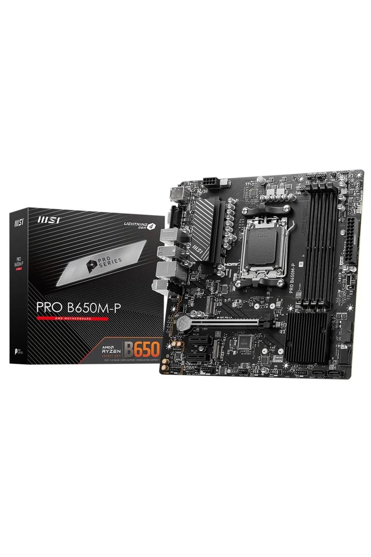Vobotek Teknoloji Msı Pro B650M-P 7200MHz (OC) DDR5 Soket AM5 M.2 HDMI DP VGA mATX Anakart
