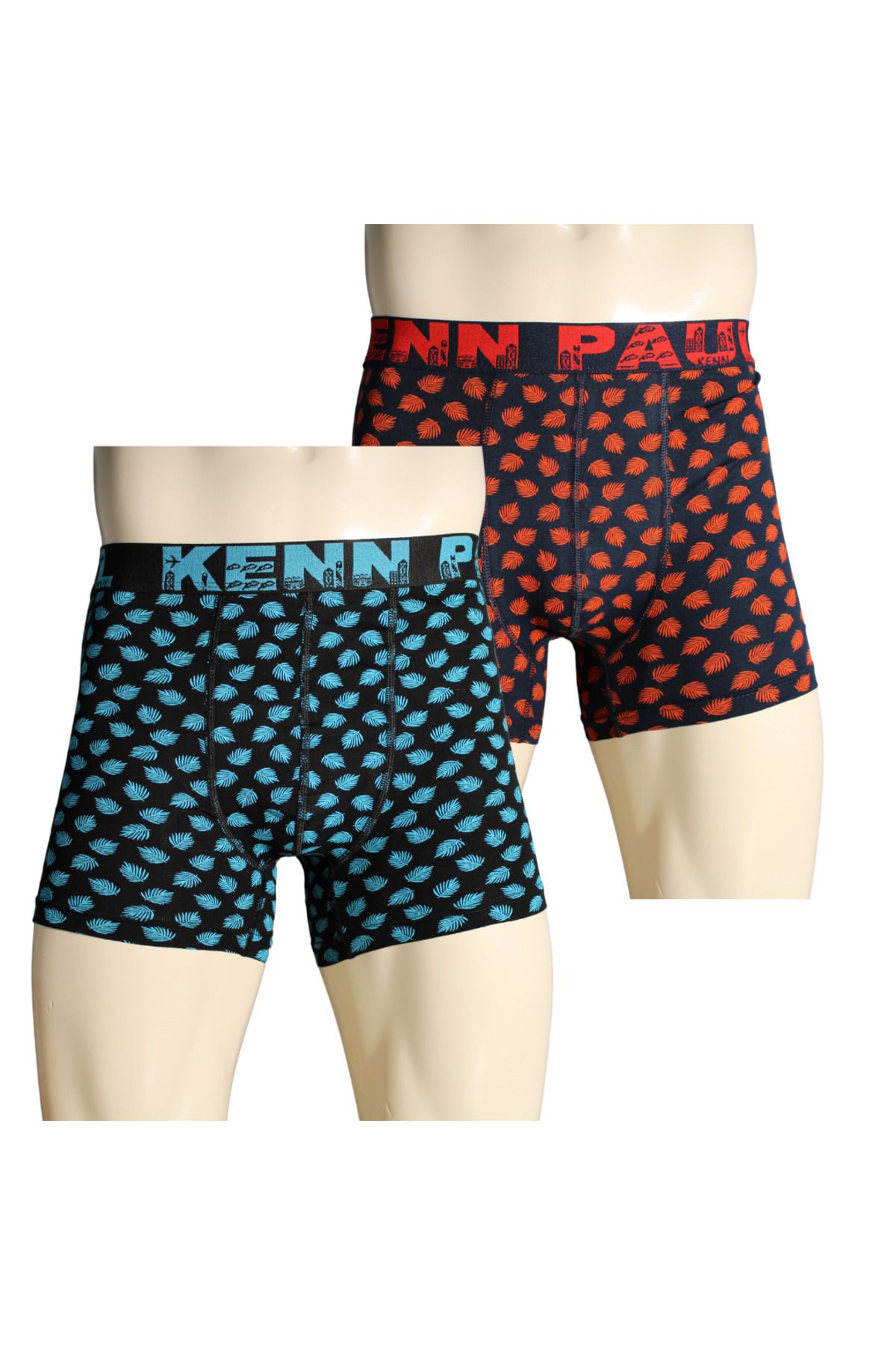Kennpaul 2'li Erkek Desenli Pamuklu Lüks Boxer | Yumuşak Kumaş |