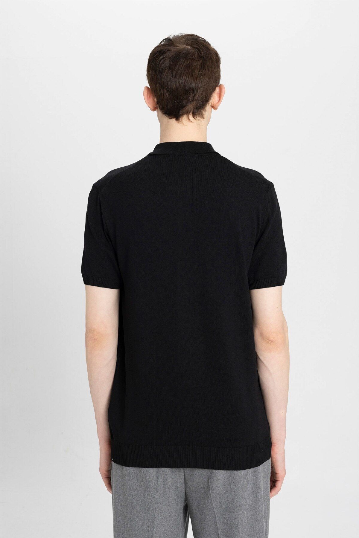 DeFacto-Slim Fit Kurzarm-Strick-Polo-T-Shirt Y5369az24sm 6