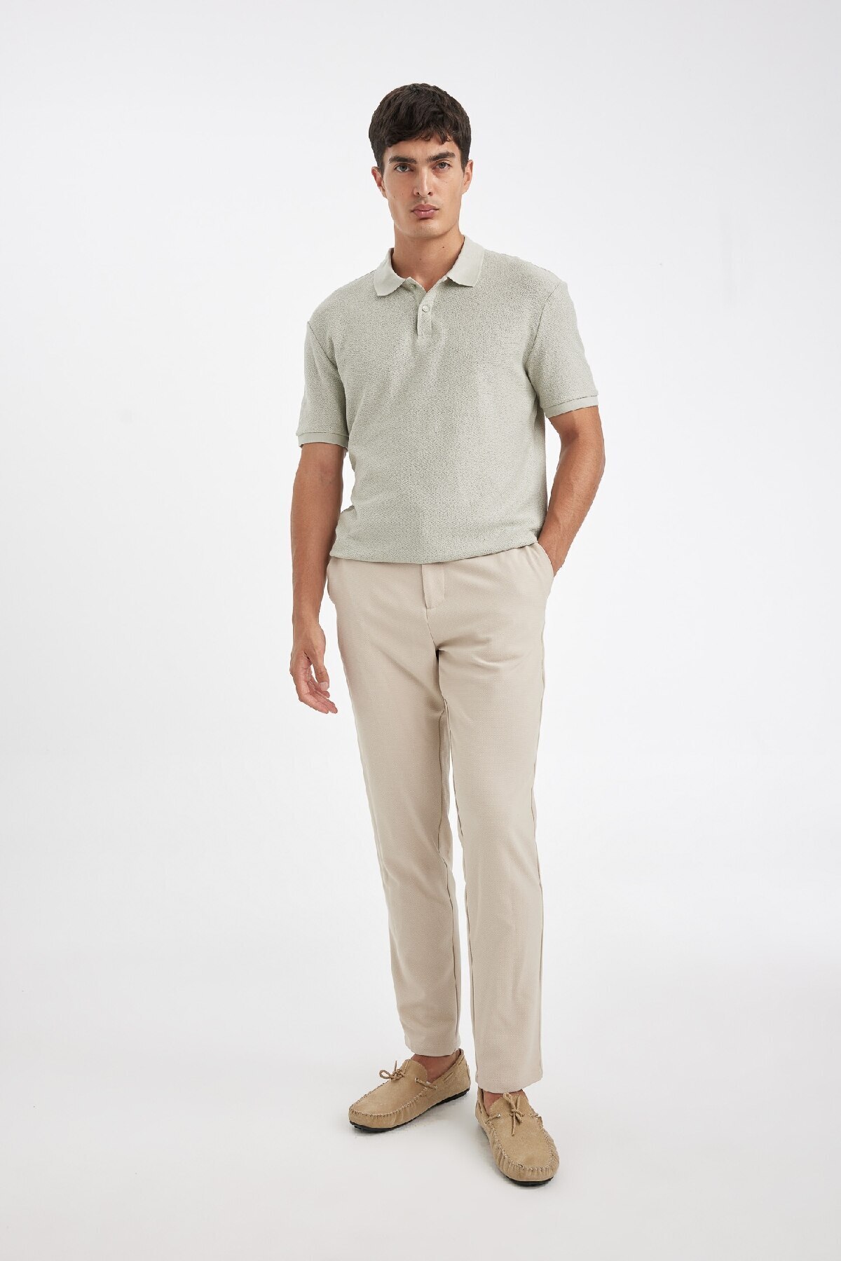 DeFacto-Tričko Crepe Polo – Regular Fit, Krátký rukáv C4149Ax24Sm 2