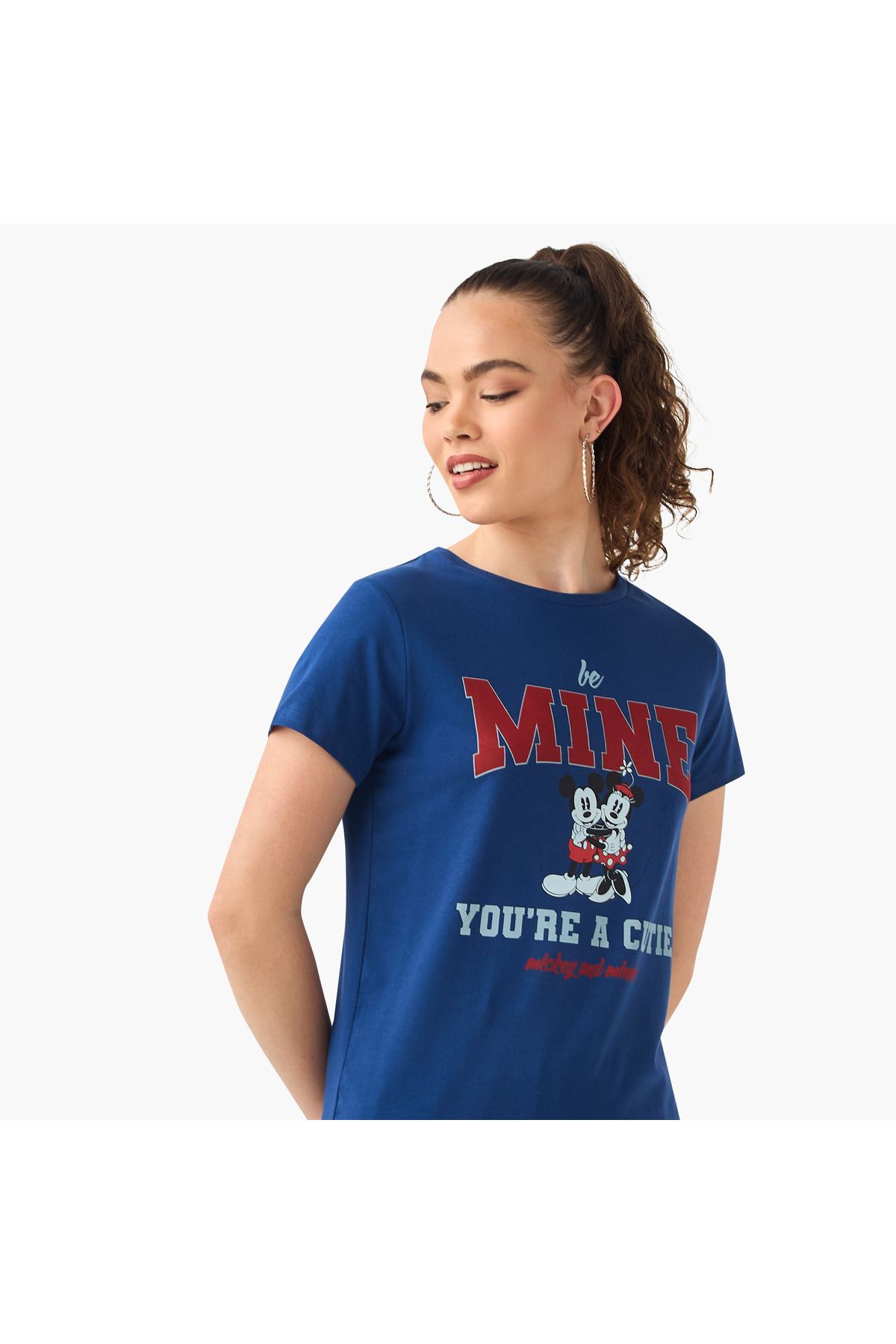 SP Characters-Mickey and Minnie Print Crew Neck T-shirt 4