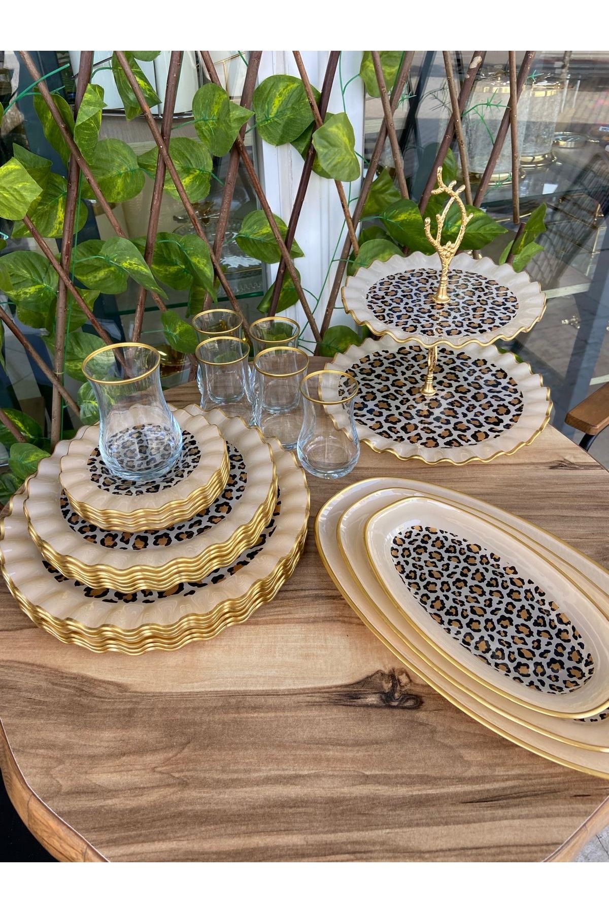 GÜRCÜGLASS-Gürcüglass 28 Prcc Leopard Breakfast Kit 3
