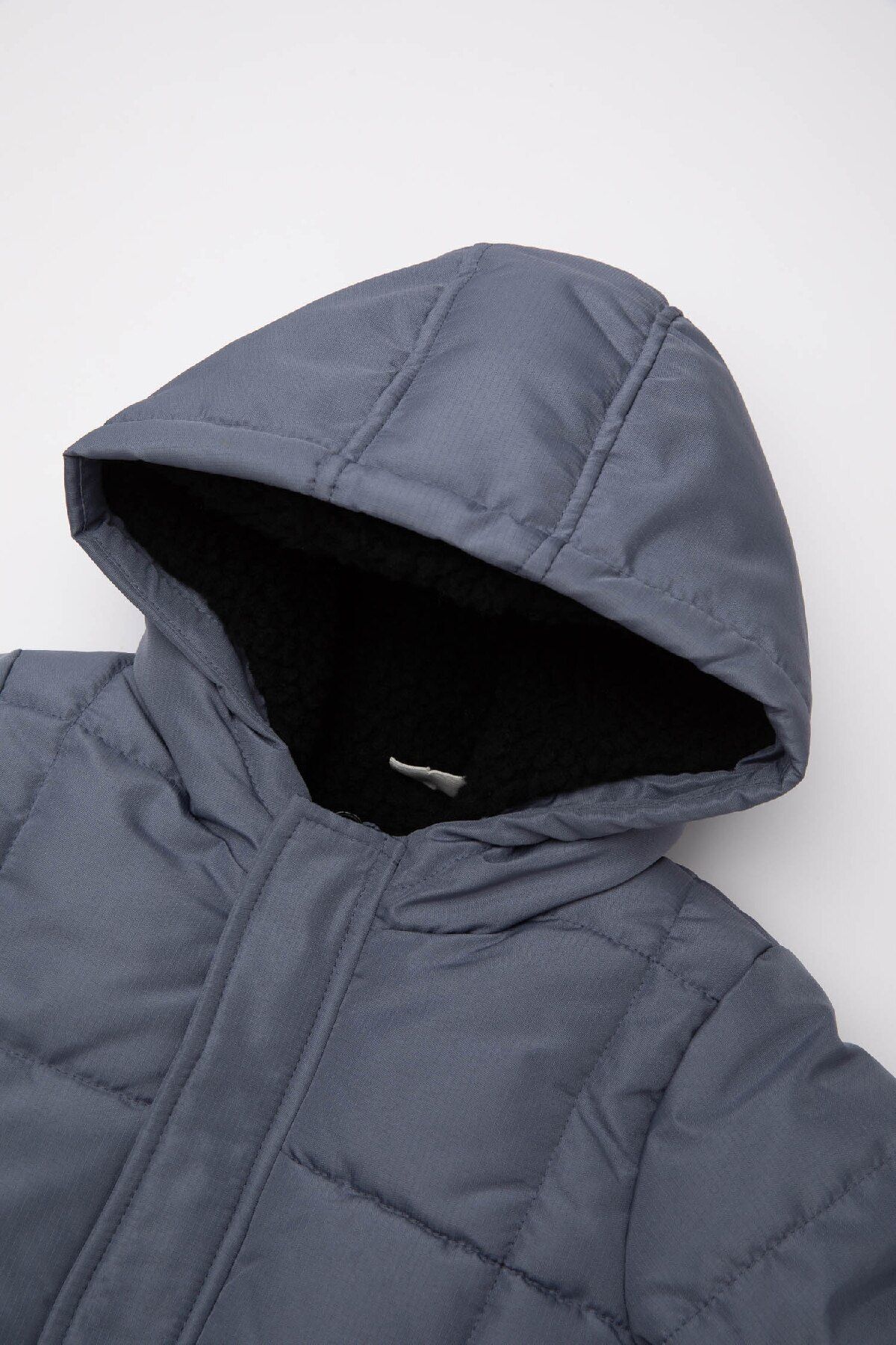 DeFacto-Wasserabweisender Fleece-Mantel mit gerippten Ärmeln und Kapuze für Babys – C5324a524cw 2