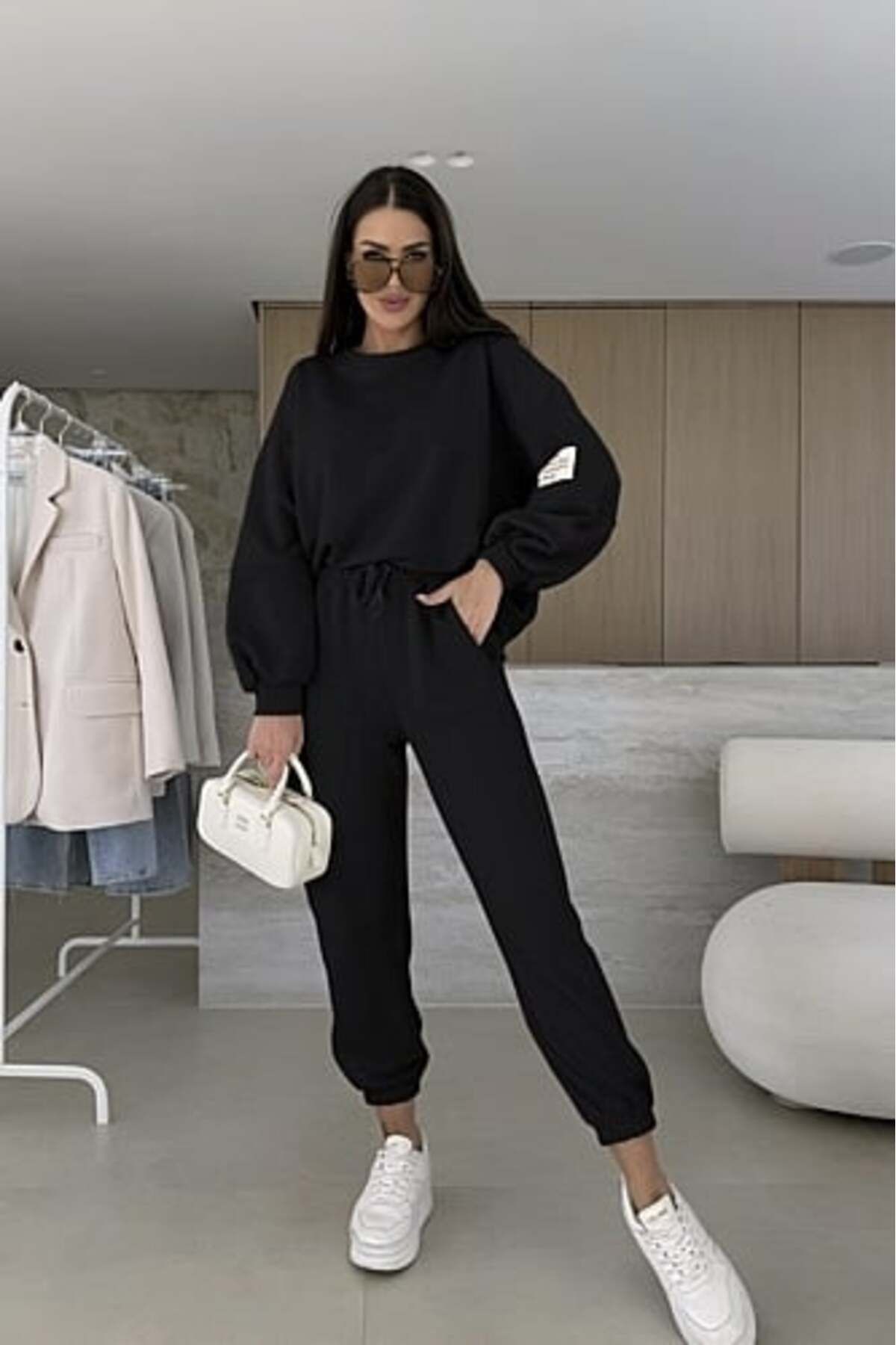 ADA MODA-Casual Tracksuit With Asymmetric Blouse 5