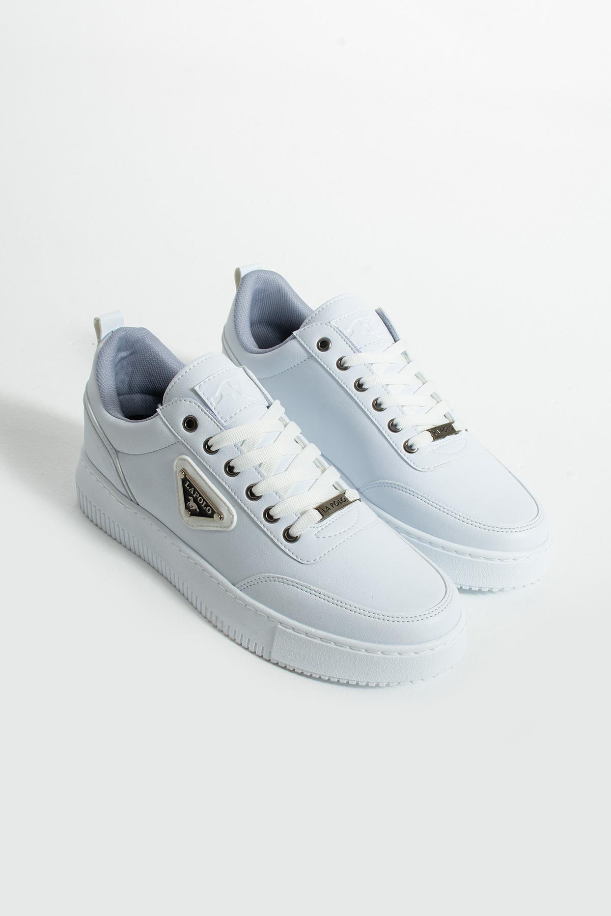 L.A Polo  Kalın Taban Beyaz Erkek Snekaer - Görsel 7