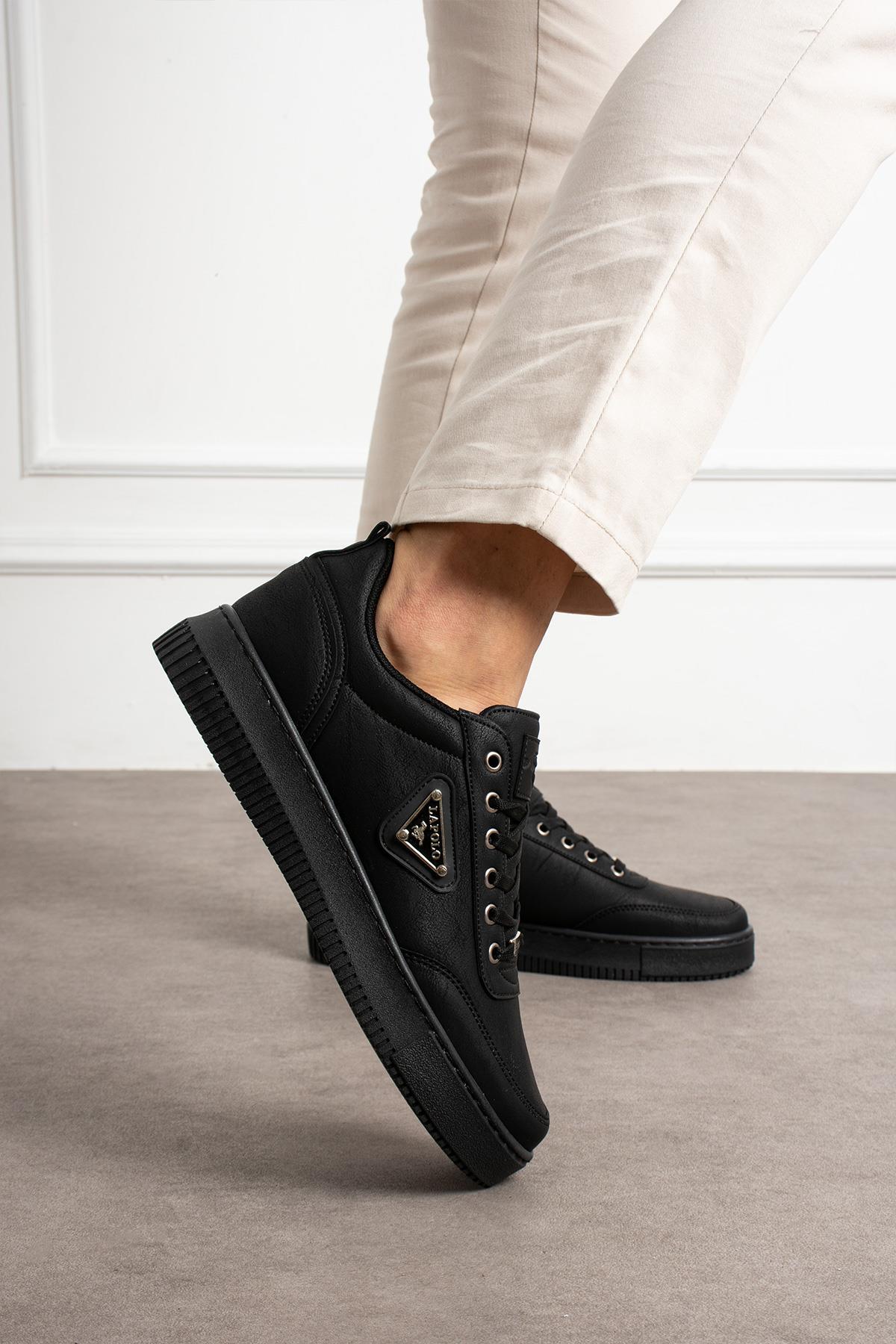L.A Polo  Kalın Taban Siyah Erkek Snekaer - Görsel 5