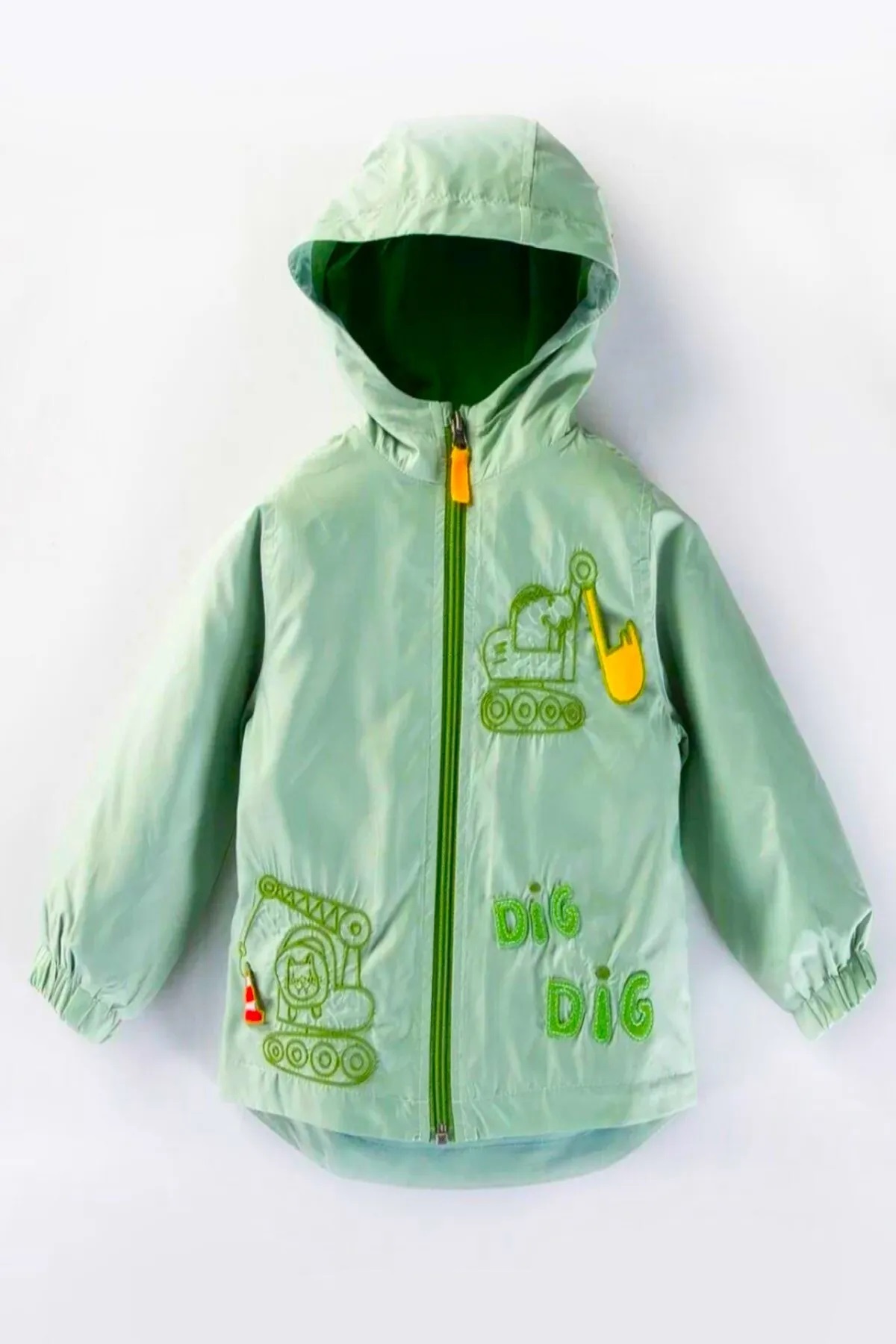 DeKuBaby Yeni Sezon DİG DİG Kepçe Figürlü ,Pamuk Astarlı, Kapüşonlu Çocuk-Bebek Mont Yağmurluk fotoğrafı 3 (önizleme)