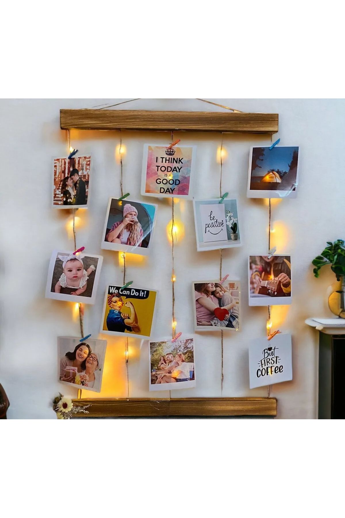 ES ENDÜSTRİYEL ÜRETİM Kişiye Özel 12 Fotoğraf Baskılı Masif Ahşap Çerçeve ES-ART