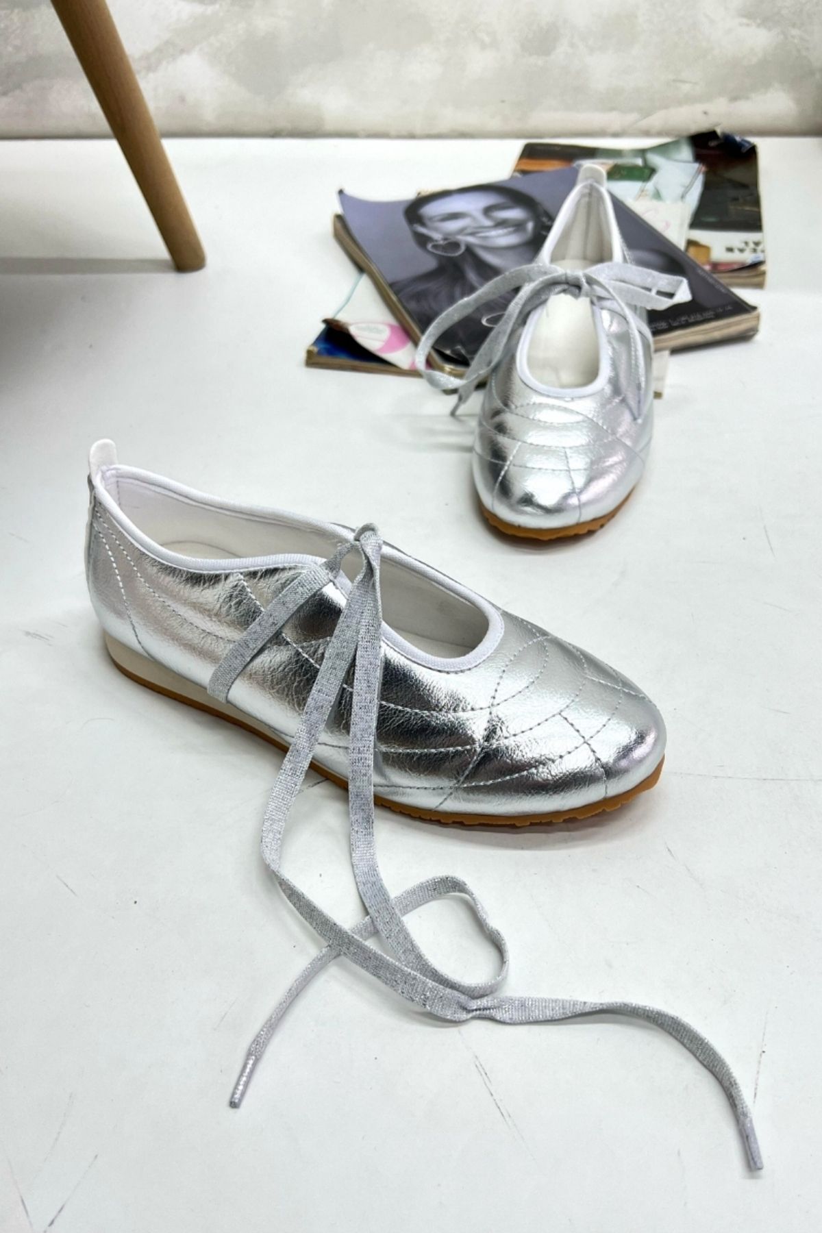 inizio-Silver Ballerina Women's Sports Shoes Ds064 7