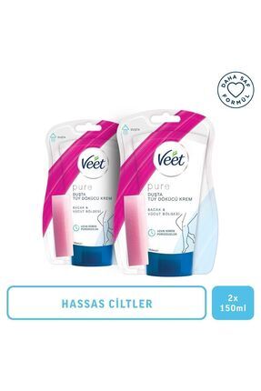 Veet Pure Duşta Tüy Dökücü Krem Hassas Ciltler 150ml x 2 Adet, Amonyaksız Fer...