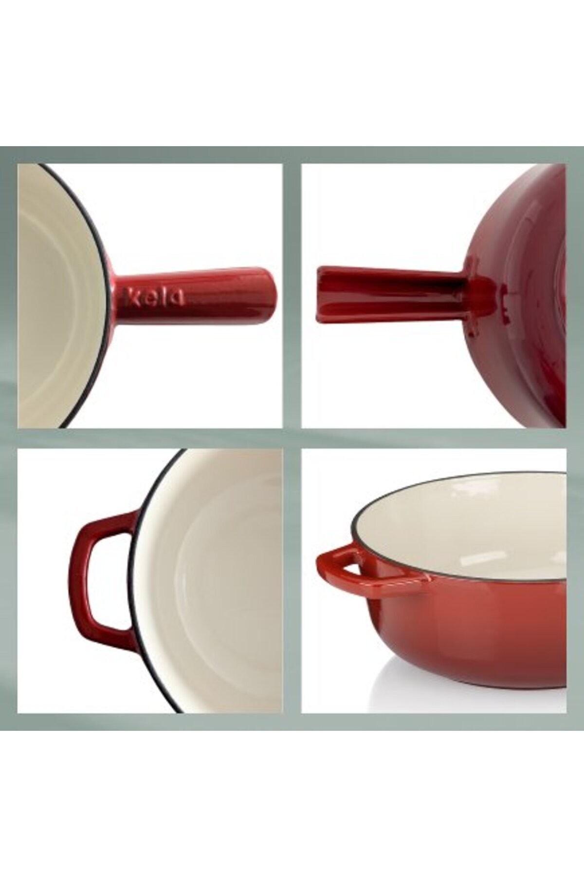 KELA Keck Lang-Cast iron cheese fondue tray CALIDO 1.8 l red 5