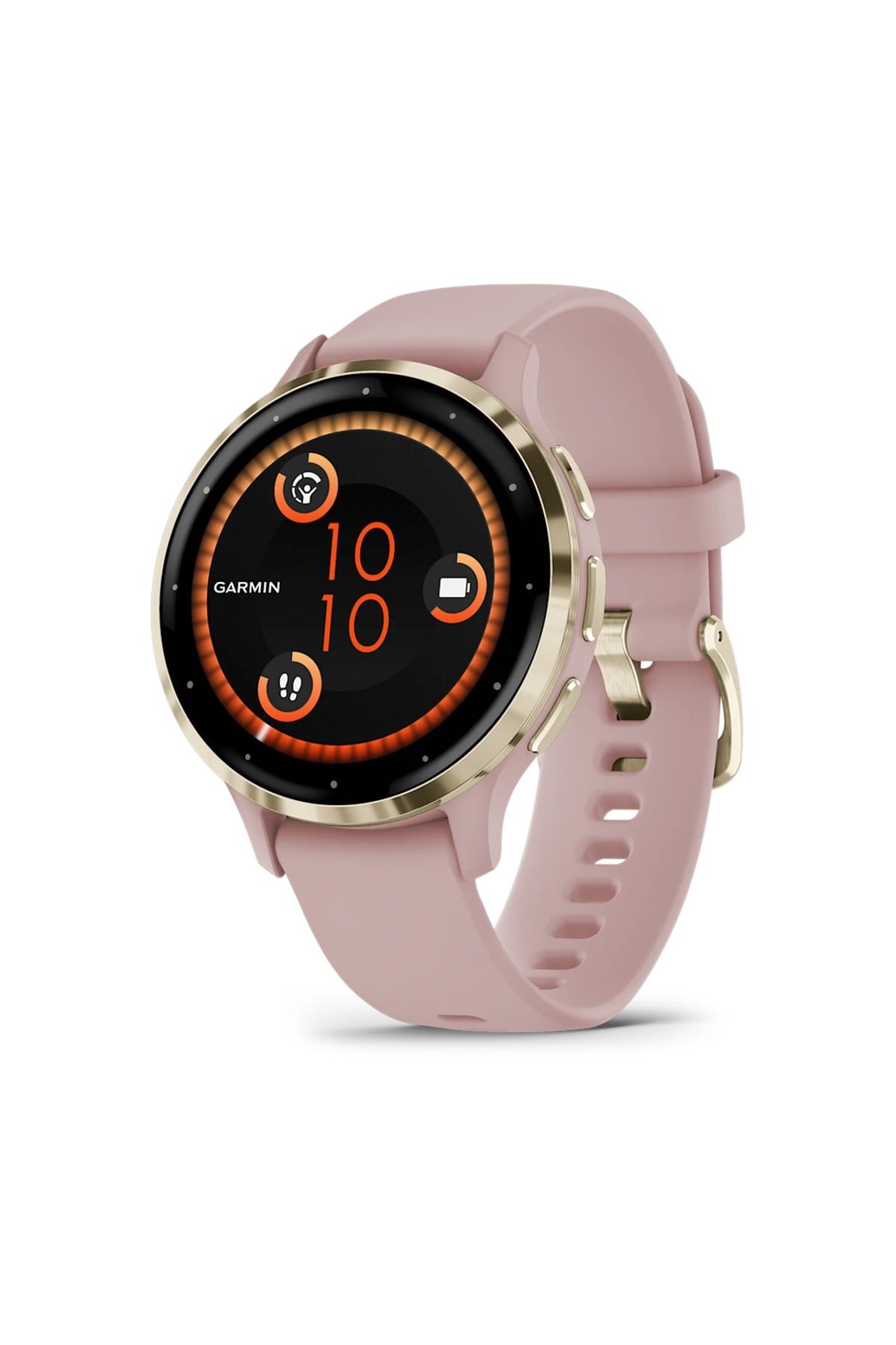 Garmin-VENU 3S SOFT GOLD STAINLESS STEEL BEZEL WITH DUST ROSE CASE AND SILICONE BAND 1