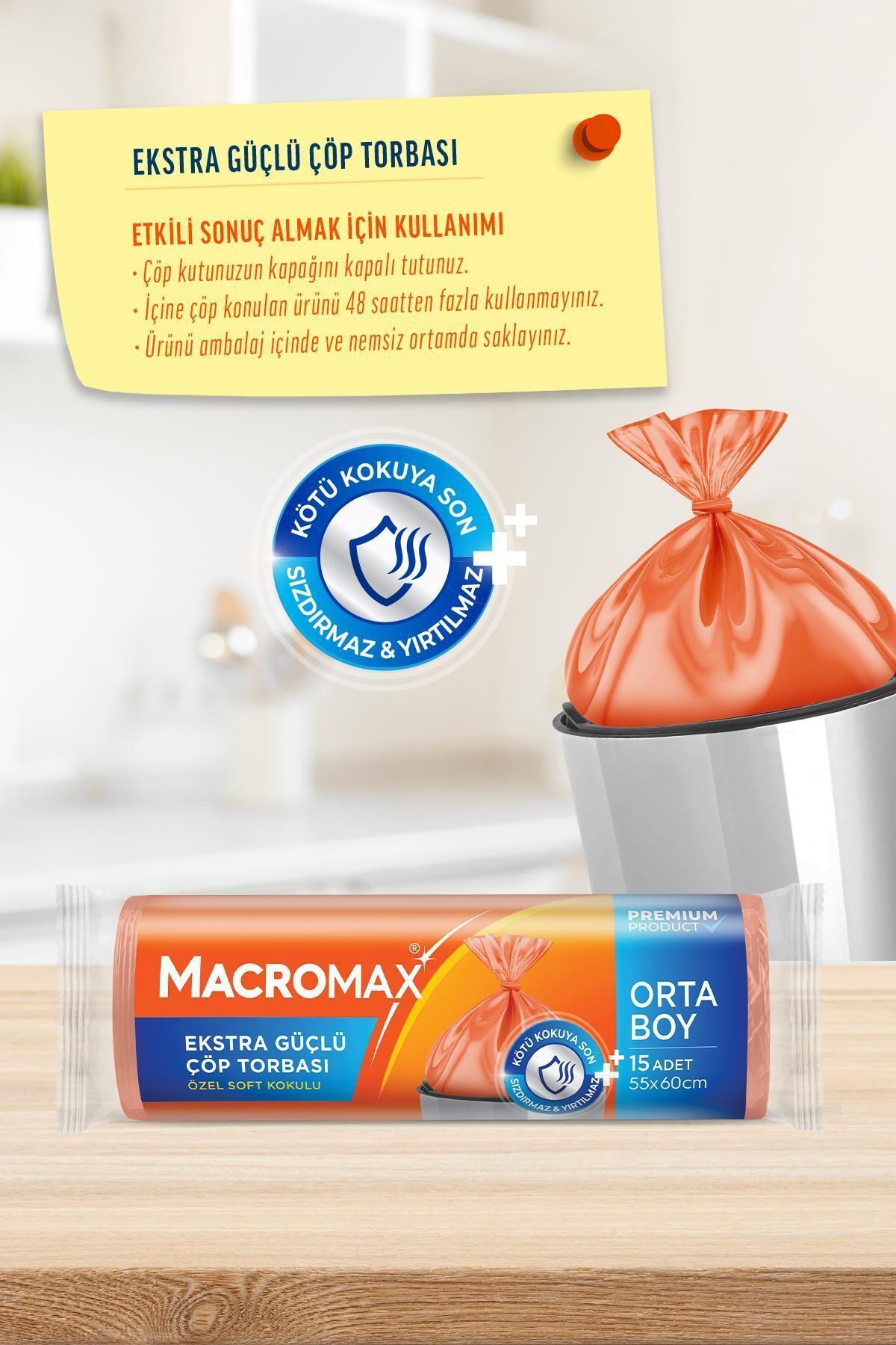 MACROMAX-Extra Strong Garbage Bag Medium Size 15 X 3 Pieces 3