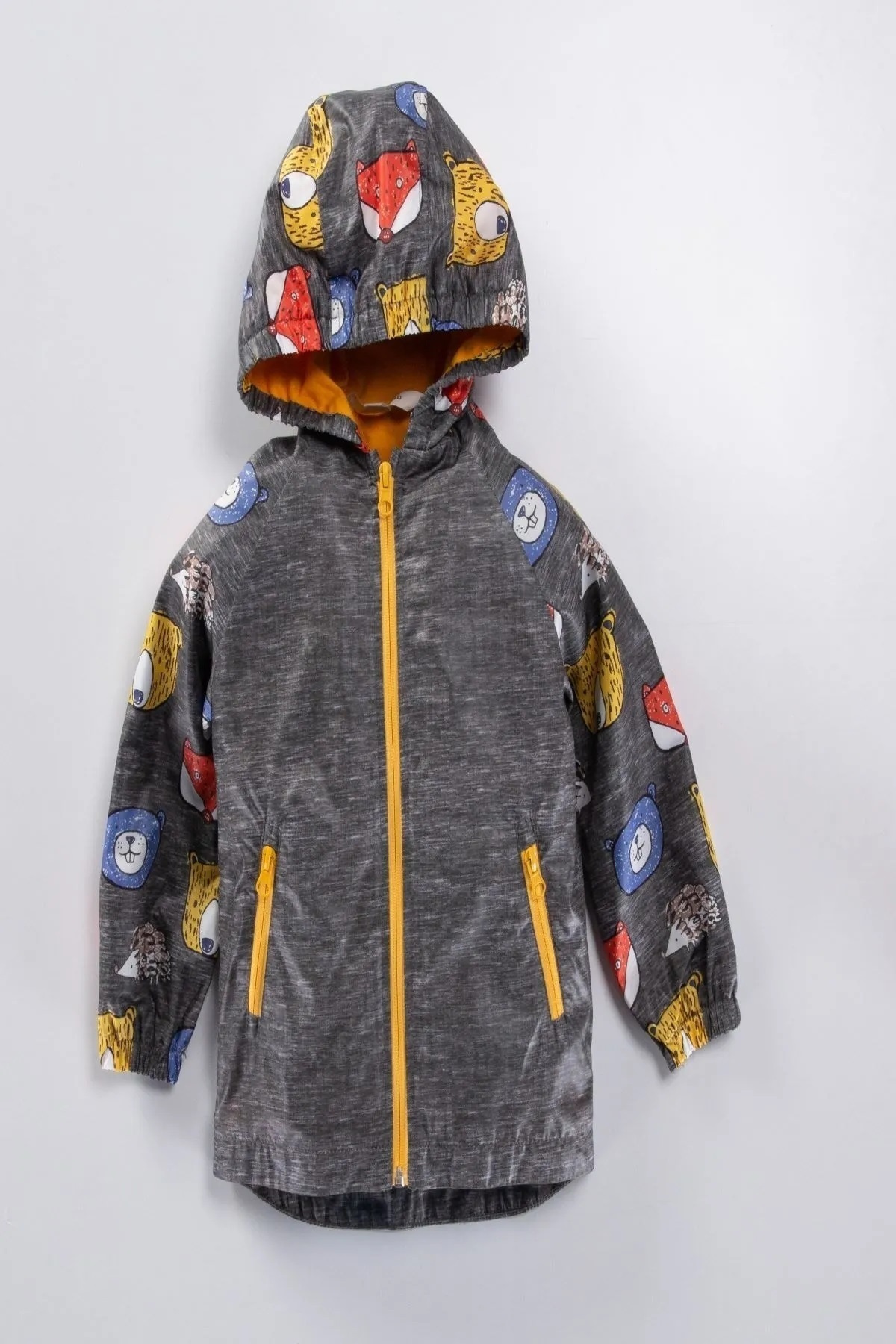 DeKuBaby SEVİMLİ TİLKİ&AYI FİGÜRLÜ SIRT ÇANTALI, PAMUK ASTARLI, KULAKLI KAPÜŞONLU ÇOCUK&BEBEK YAĞMURLUK-MONT fotoğrafı 2 (önizleme)