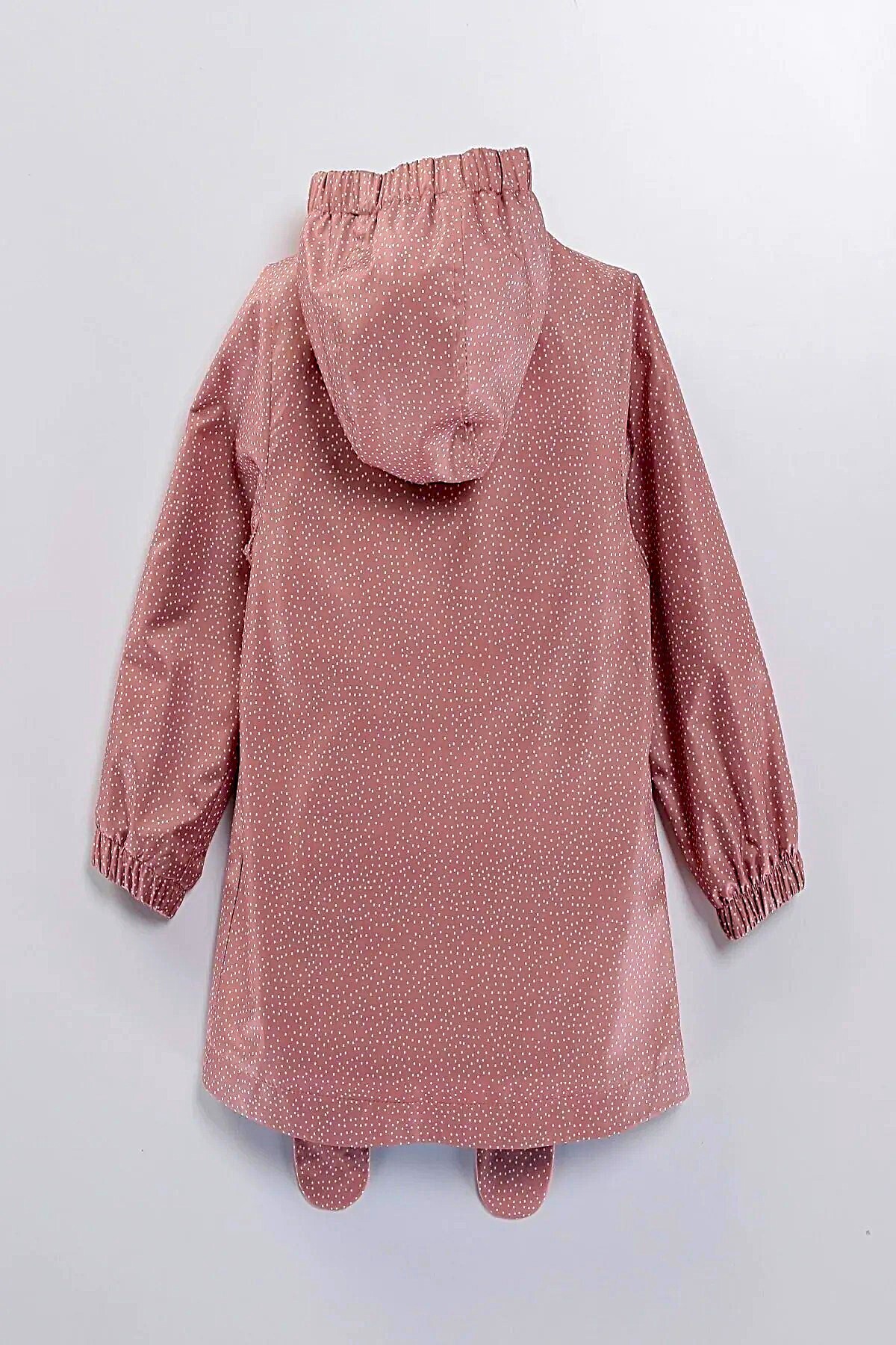 DeKuBaby Yeni Sezon Sevimli KEDİ Figürlü, Kapüşonlu, Pamuk Astarlı BebeK-Çocuk Yağmurluk-Mont fotoğrafı 4 (önizleme)