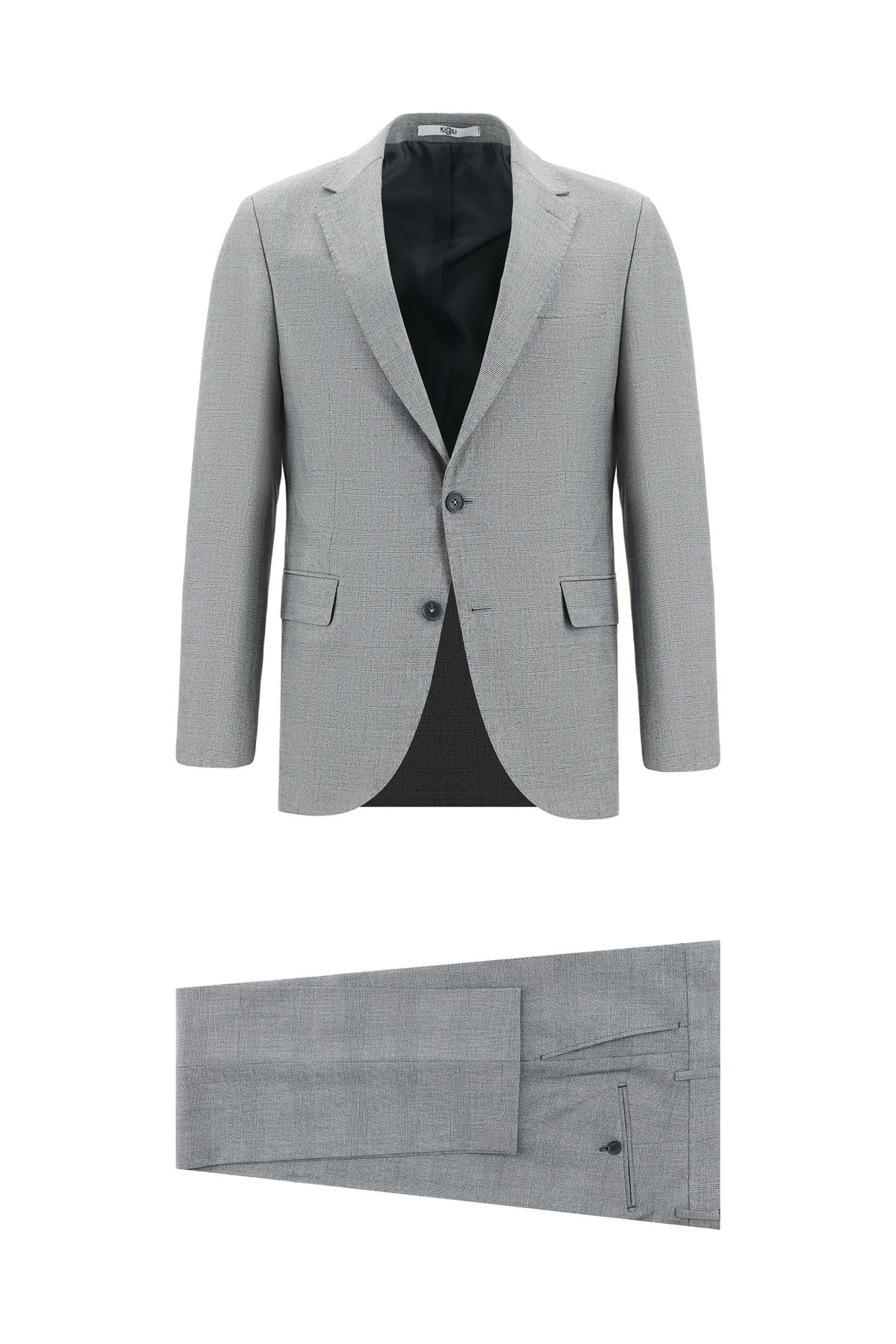 Kiğılı Slim Fit Dar Kesim Klasik Ekose Takım Elbise