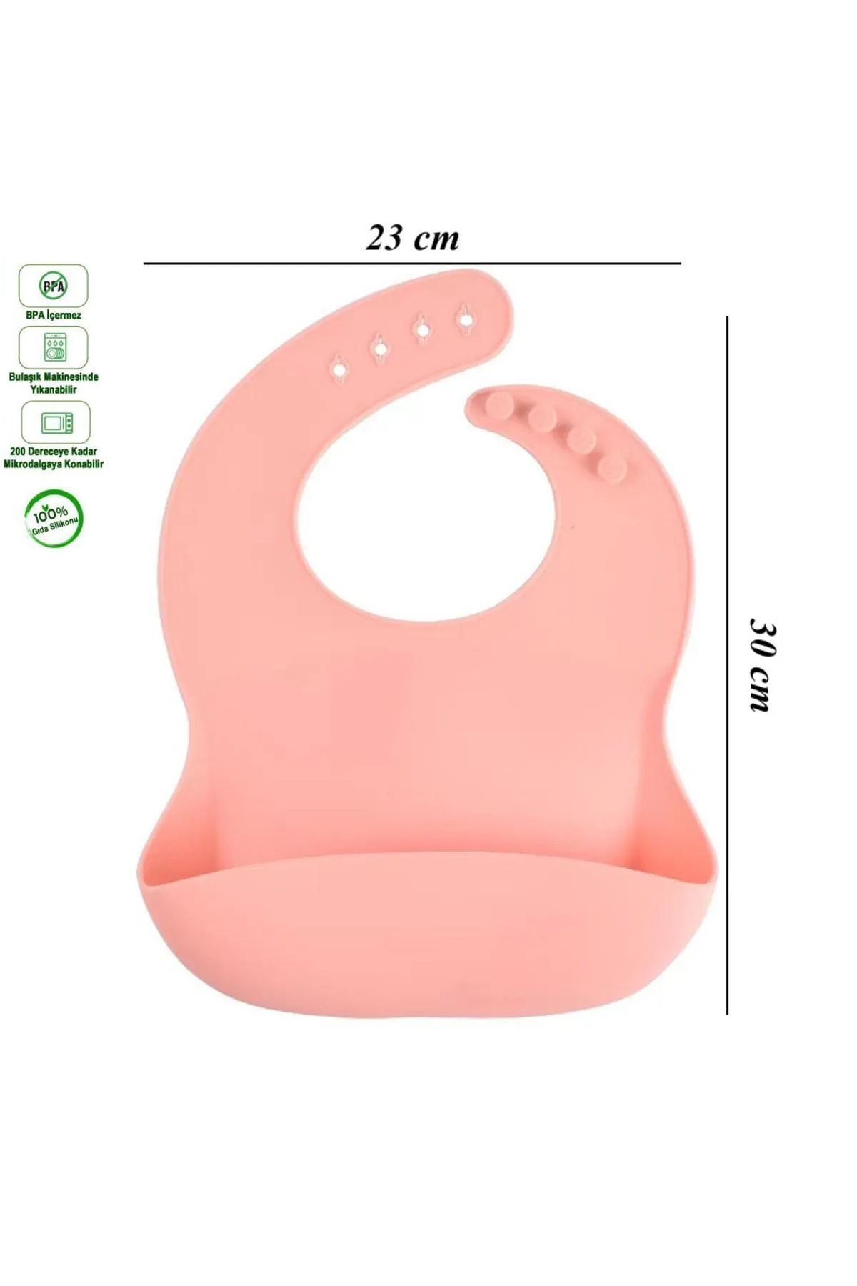 GÜLÜMSE BEBEK Silikon Beslenme Seti, Vakumlu Kapaklı Mama Kasesi, Silikon Önlük, Silikon Kaşık Ve Çatal / Pembe fotoğrafı 6 (önizleme)
